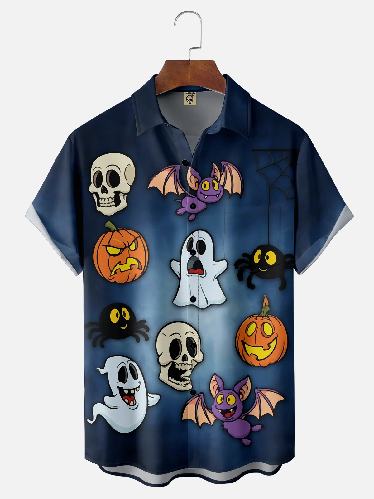 Moisture-wicking Halloween Ghost Chest Pocket Casual Shirt