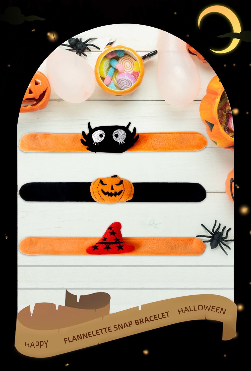 Halloween Slap Bracelets , Halloween Bracelets Bulk for Gifts, Friendship Bracelets for Halloween Party Favors Goodie Bag Fillers, Classroom Favors