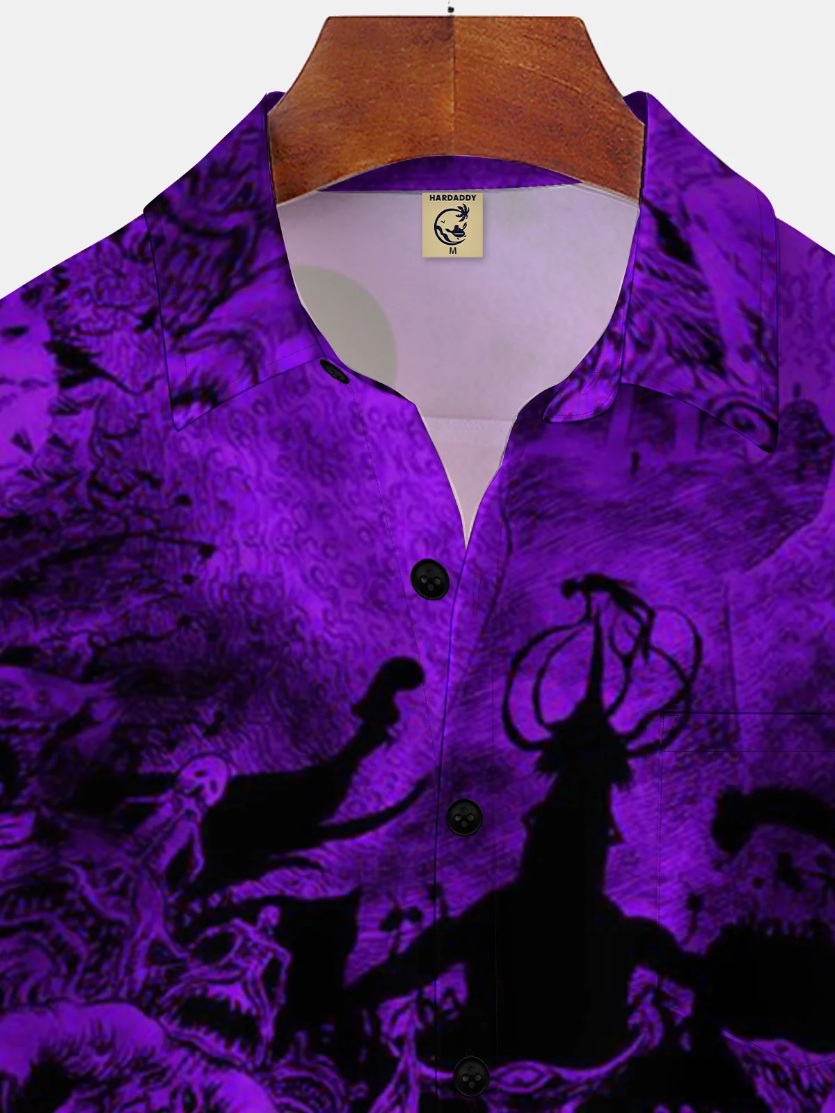 Moisture-wicking Purple Fluid Abstract Art Print Chest Pocket Hawaiian Shirt