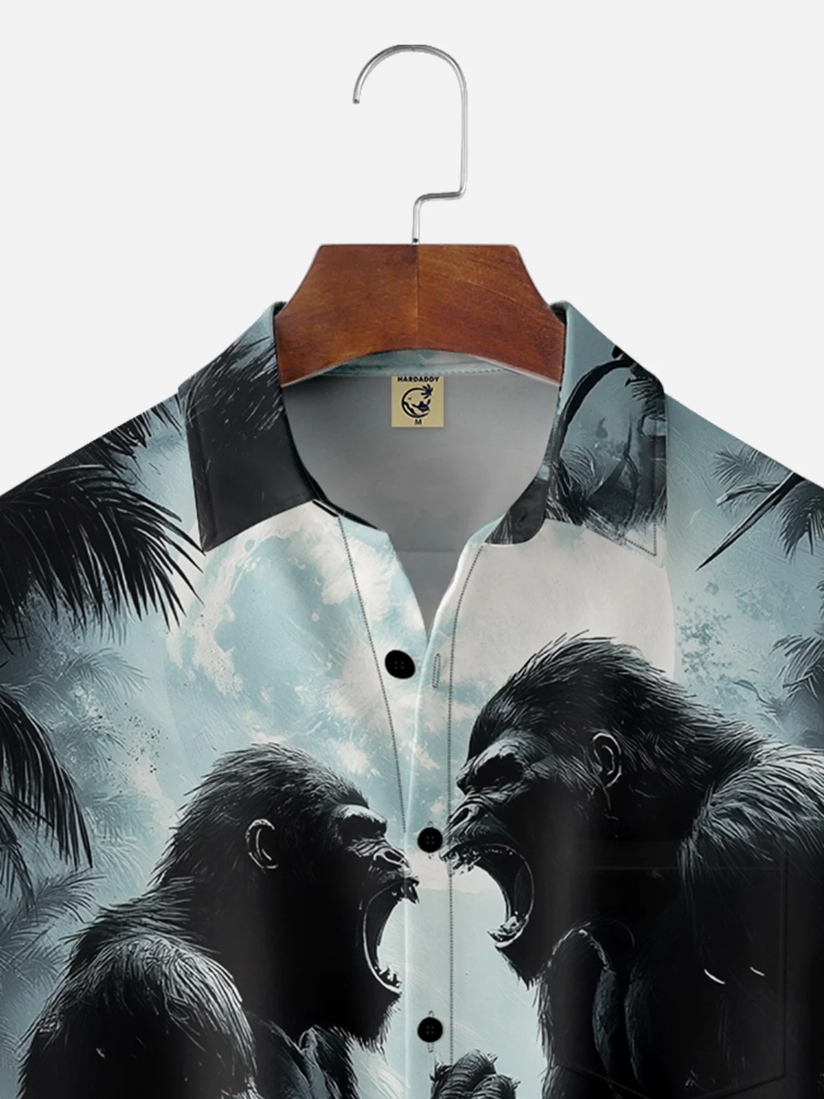 Moisture Wicking Abstract Orangutan Chest Pocket Hawaiian Shirt