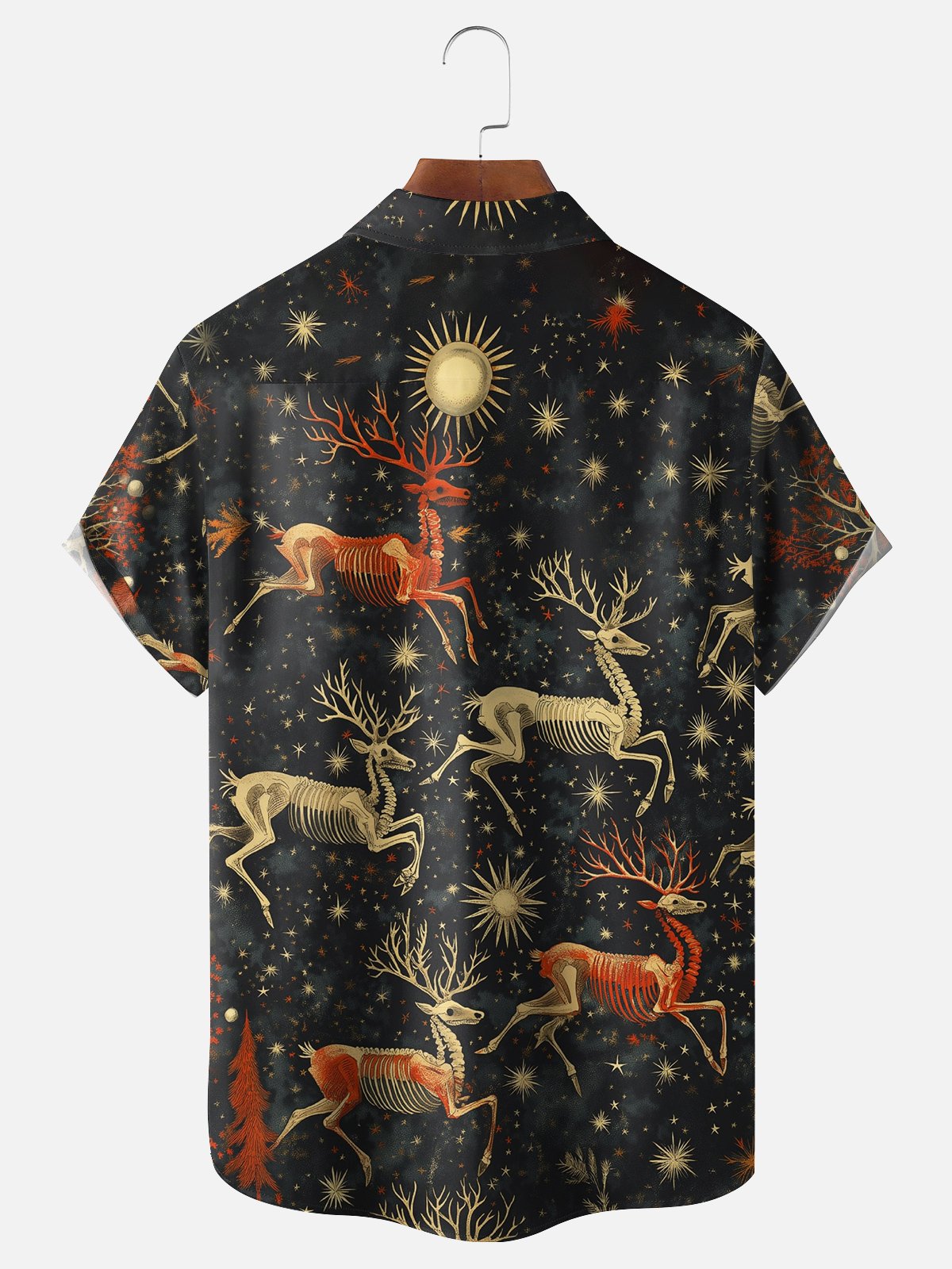 Moisture-wicking Christmas Elk Chest Pocket Hawaiian Shirt