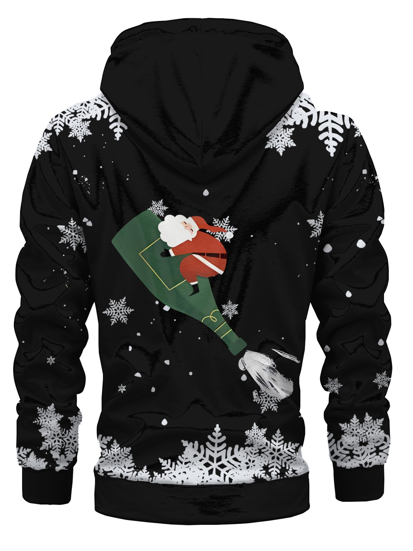 Funny Santa Claus Illustration Zipper Hoodie Sweatshirt