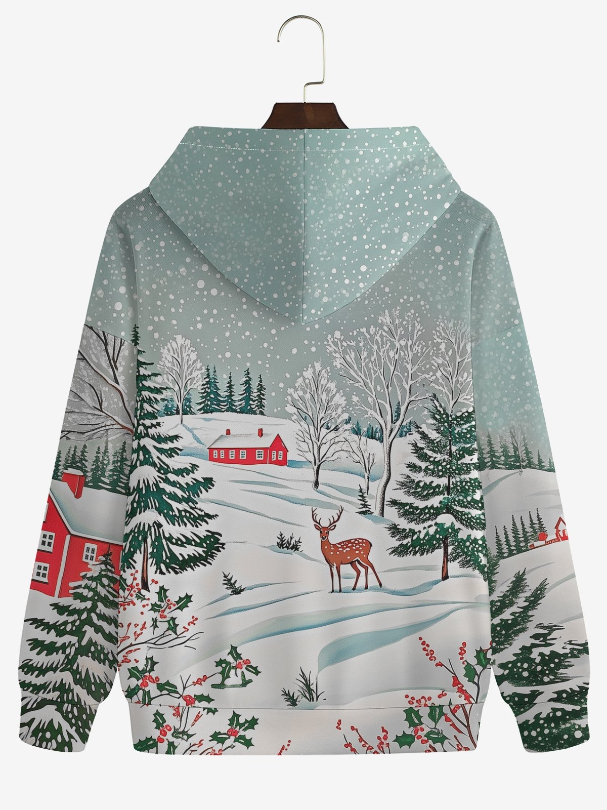 Christmas Hometown Snow Scene Hoodie Sweatshirt