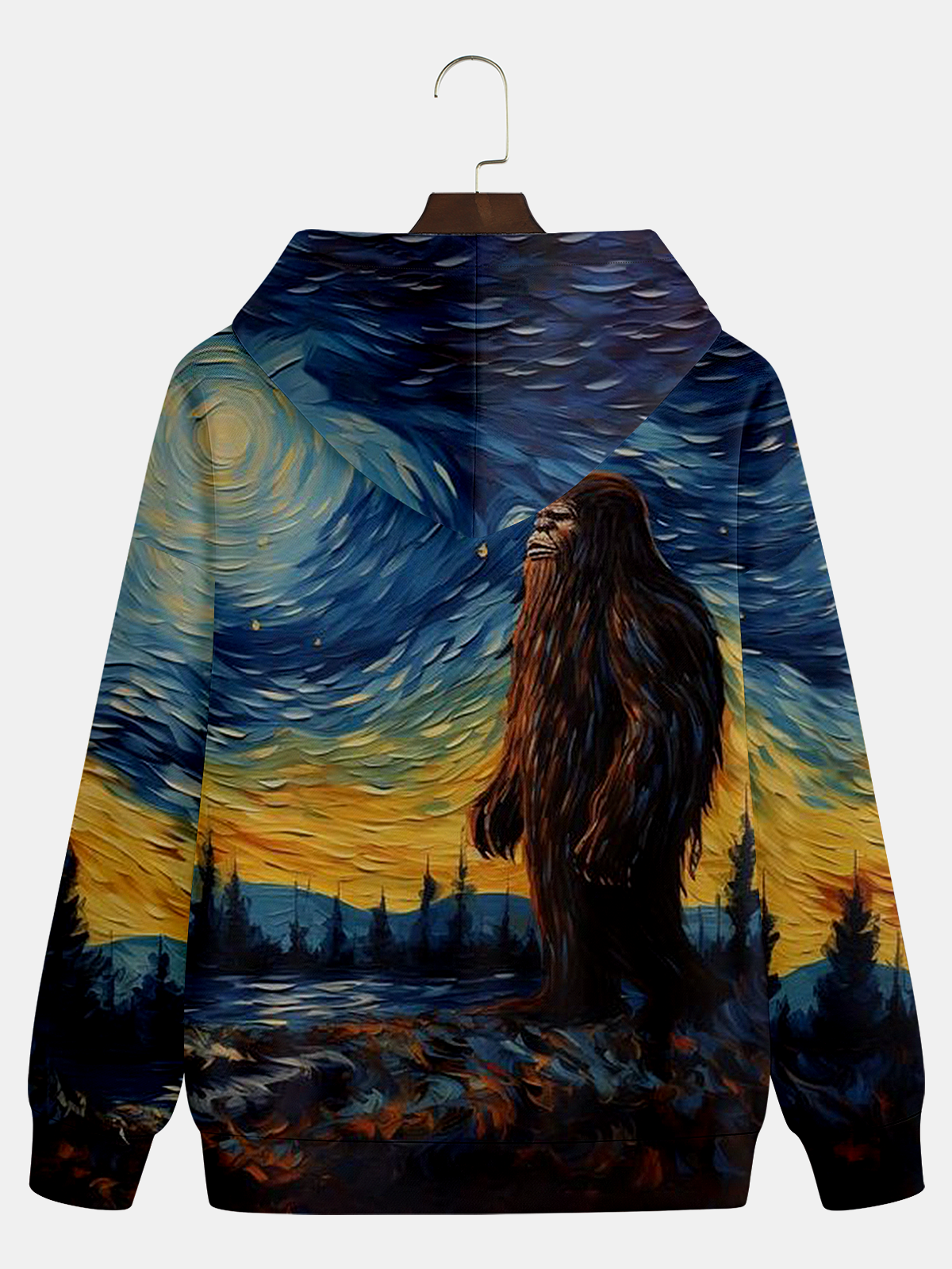 Van Gogh's Bigfoot Starry Sky Hoodie Sweatshirt