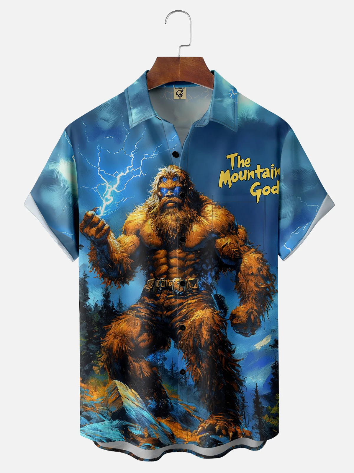 Moisture Wicking Gradient Color Gorilla Chest Pocket Hawaiian Shirt