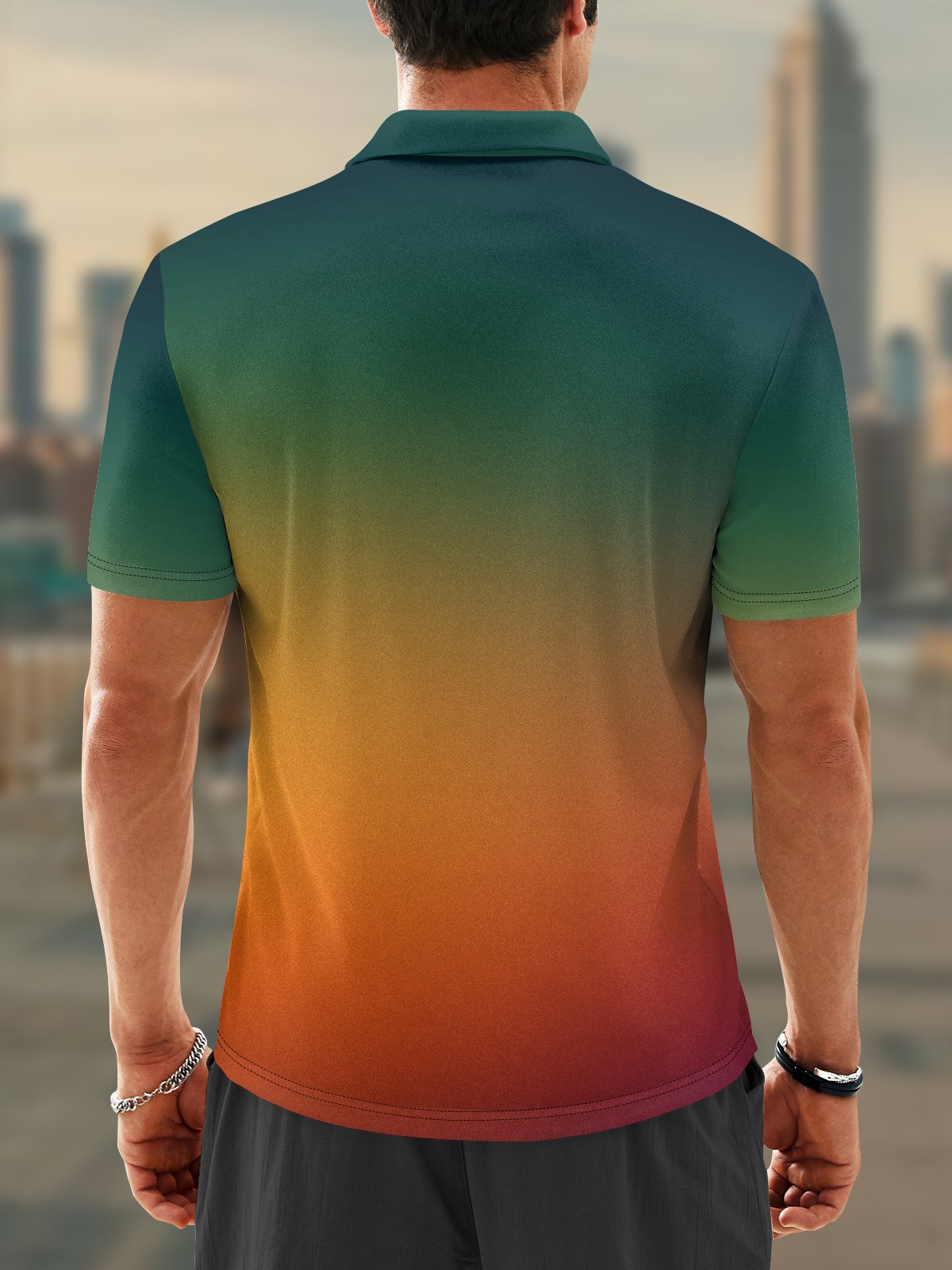 Moisture Wicking Abstract Gradient Color Golf Polo