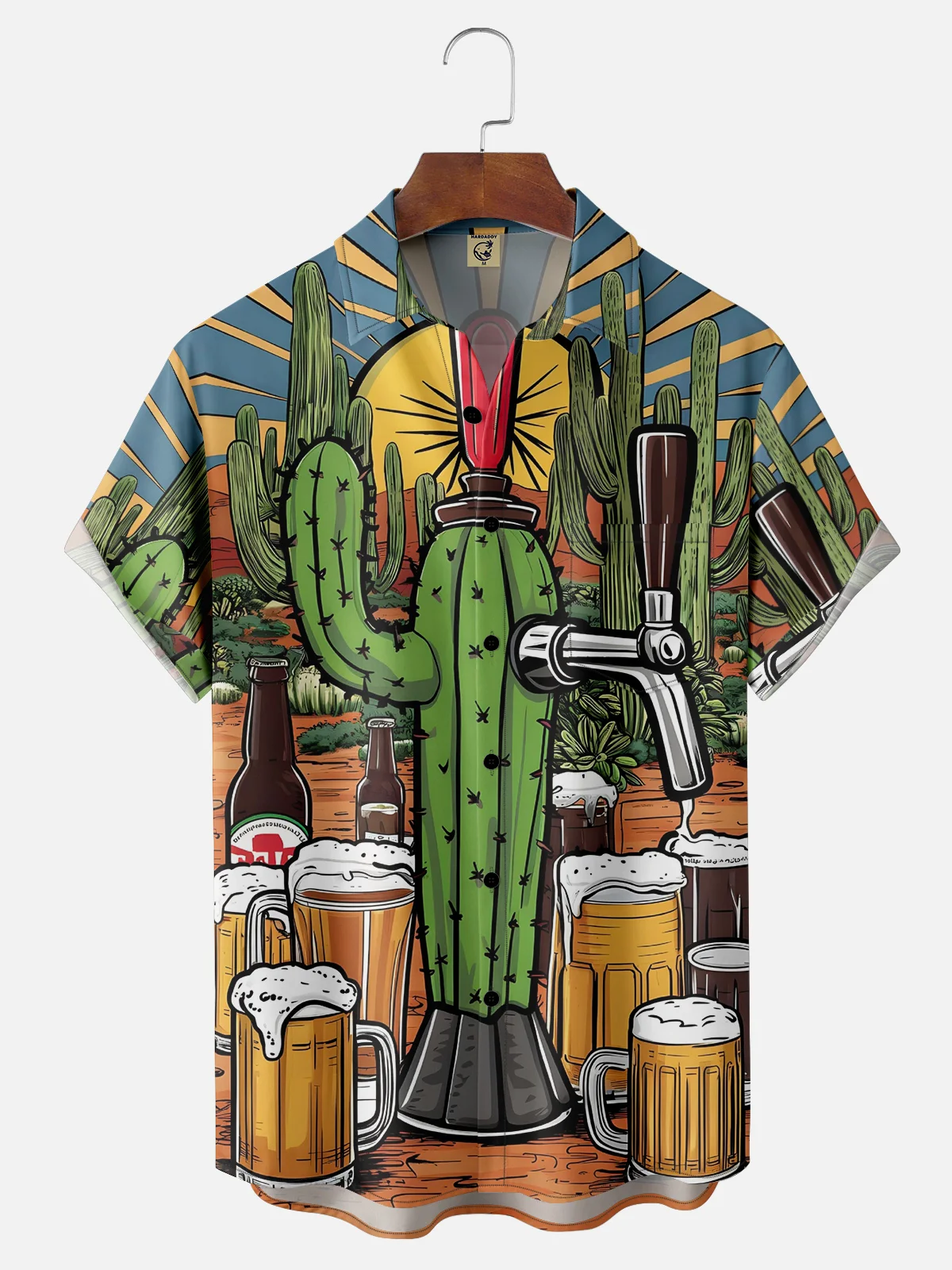 Moisture-wicking Cactus Beer Chest Pocket Casual Shirt