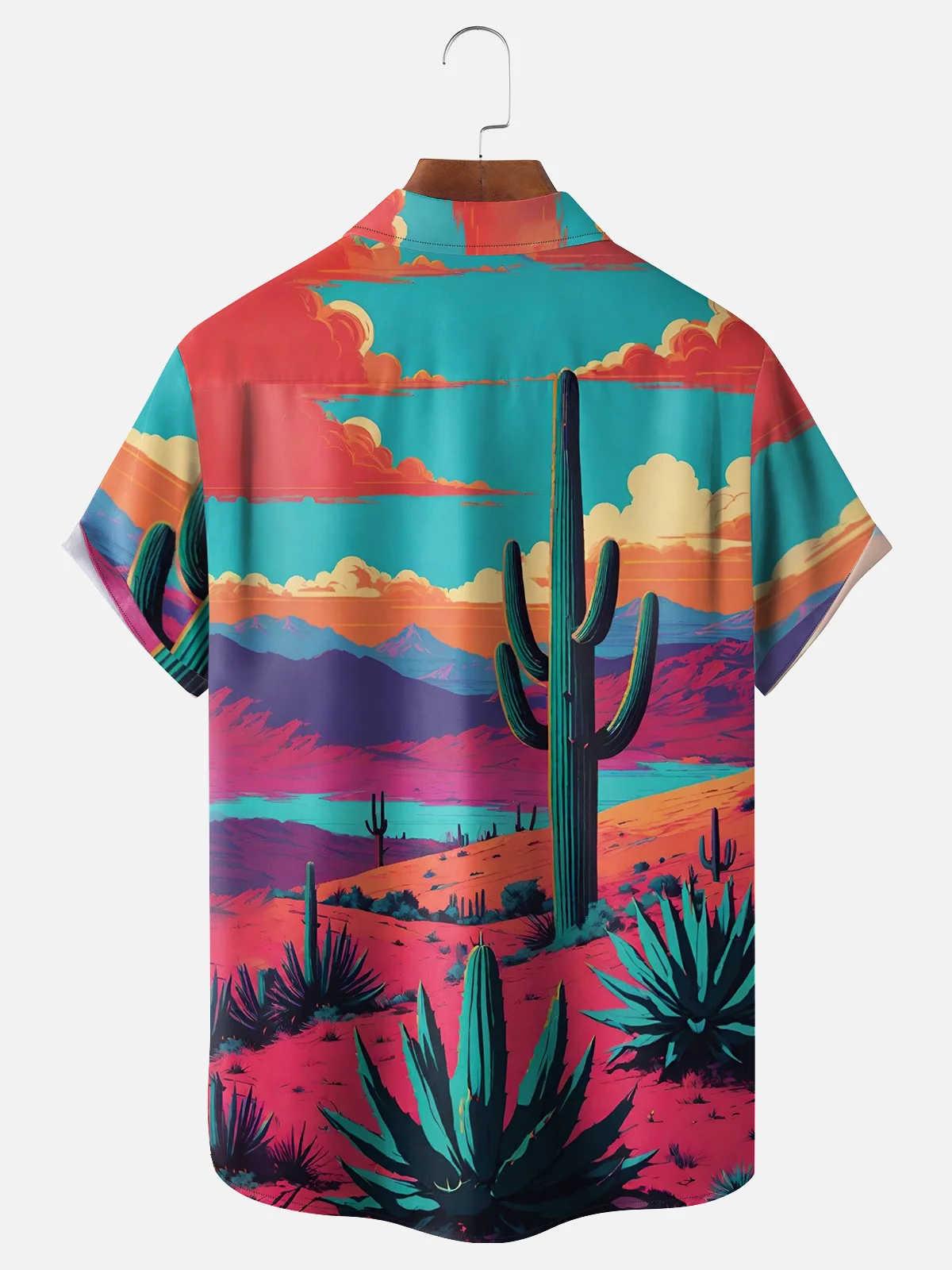 Moisture-wicking Mexican Cactus Chest Pocket Casual Shirt