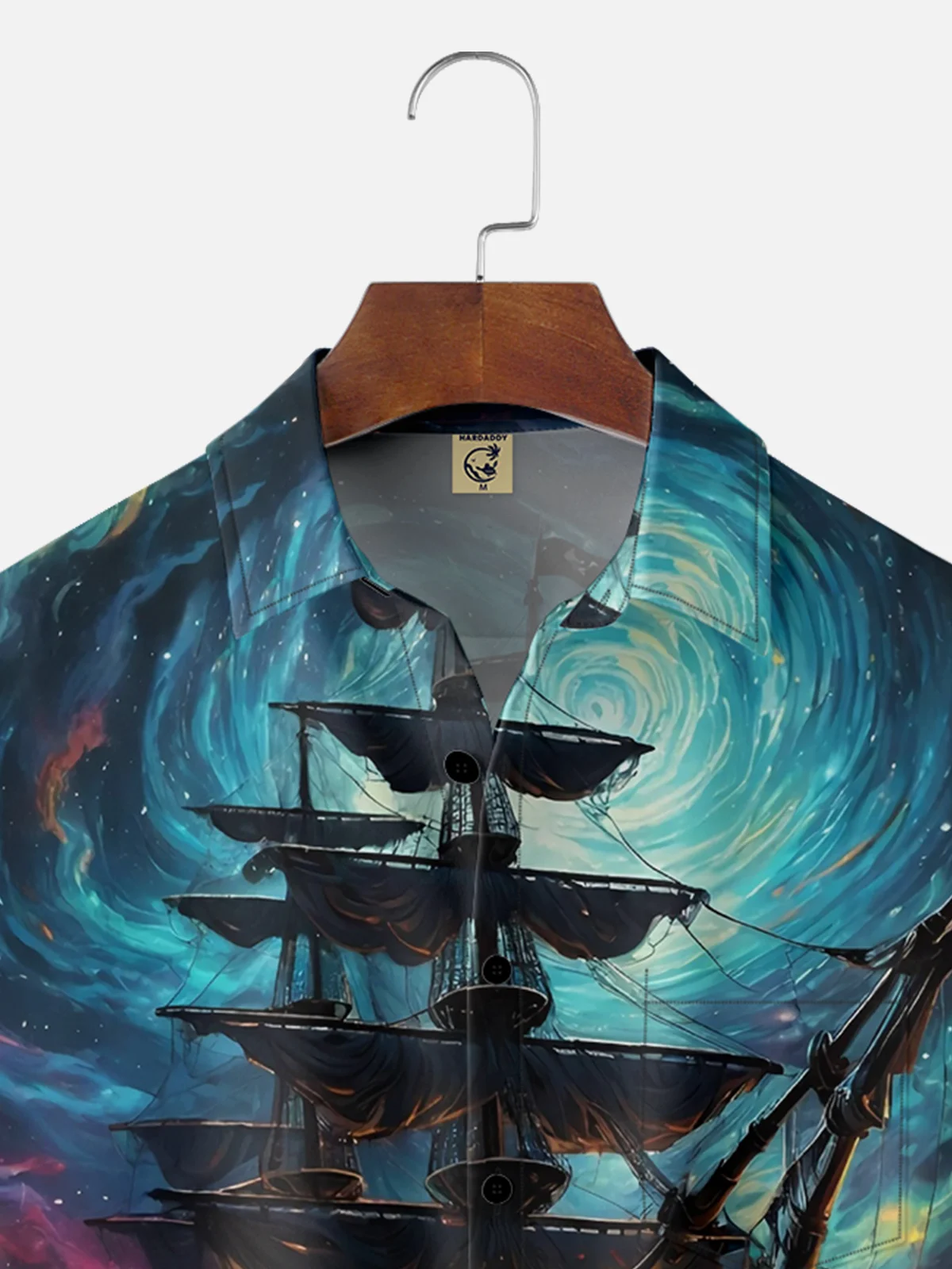 Moisture-wicking Dream Sailboat Chest Pocket Hawaiian Shirt