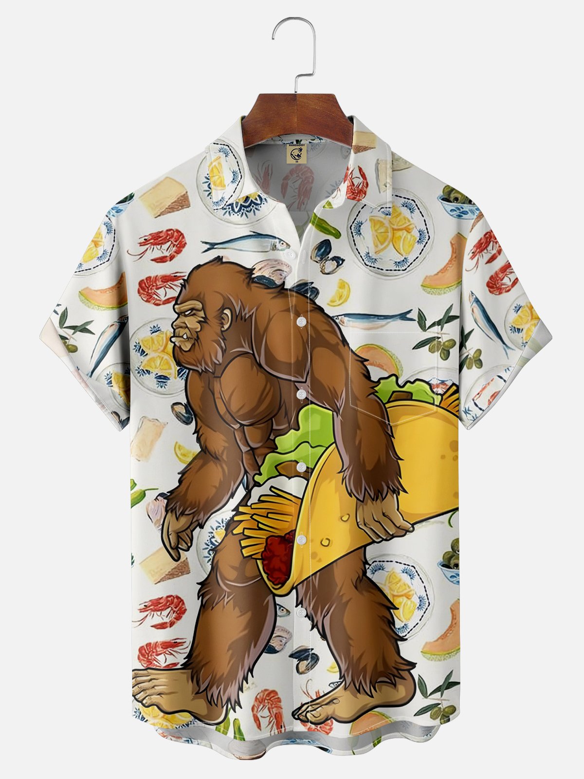 Moisture-wicking Delicious Mexican TACO Chest Pocket Hawaiian Shirt