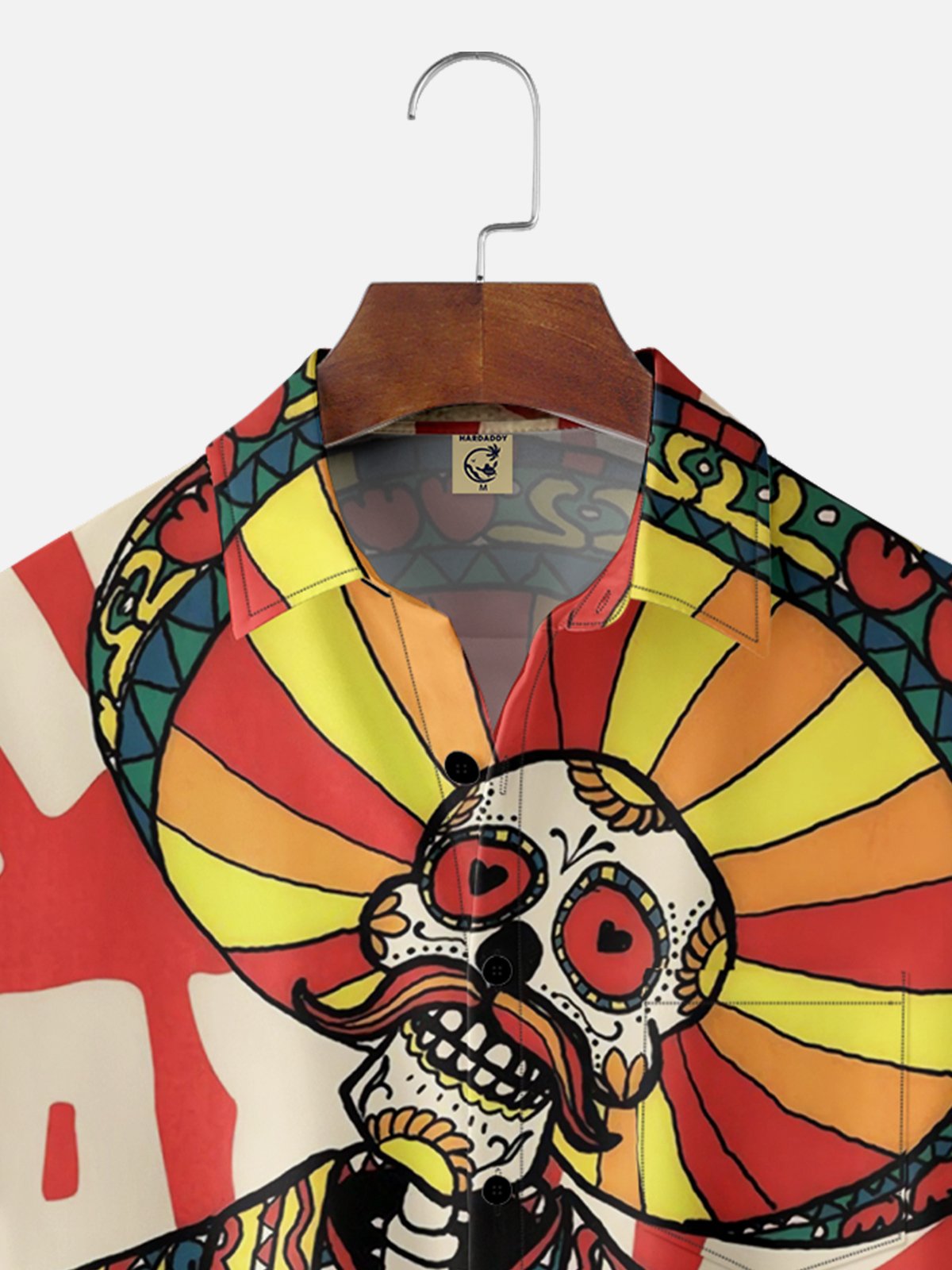 Moisture-wicking Day of the Dead Skeleton Music Performance Chest Pocket Hawaiian Shirt