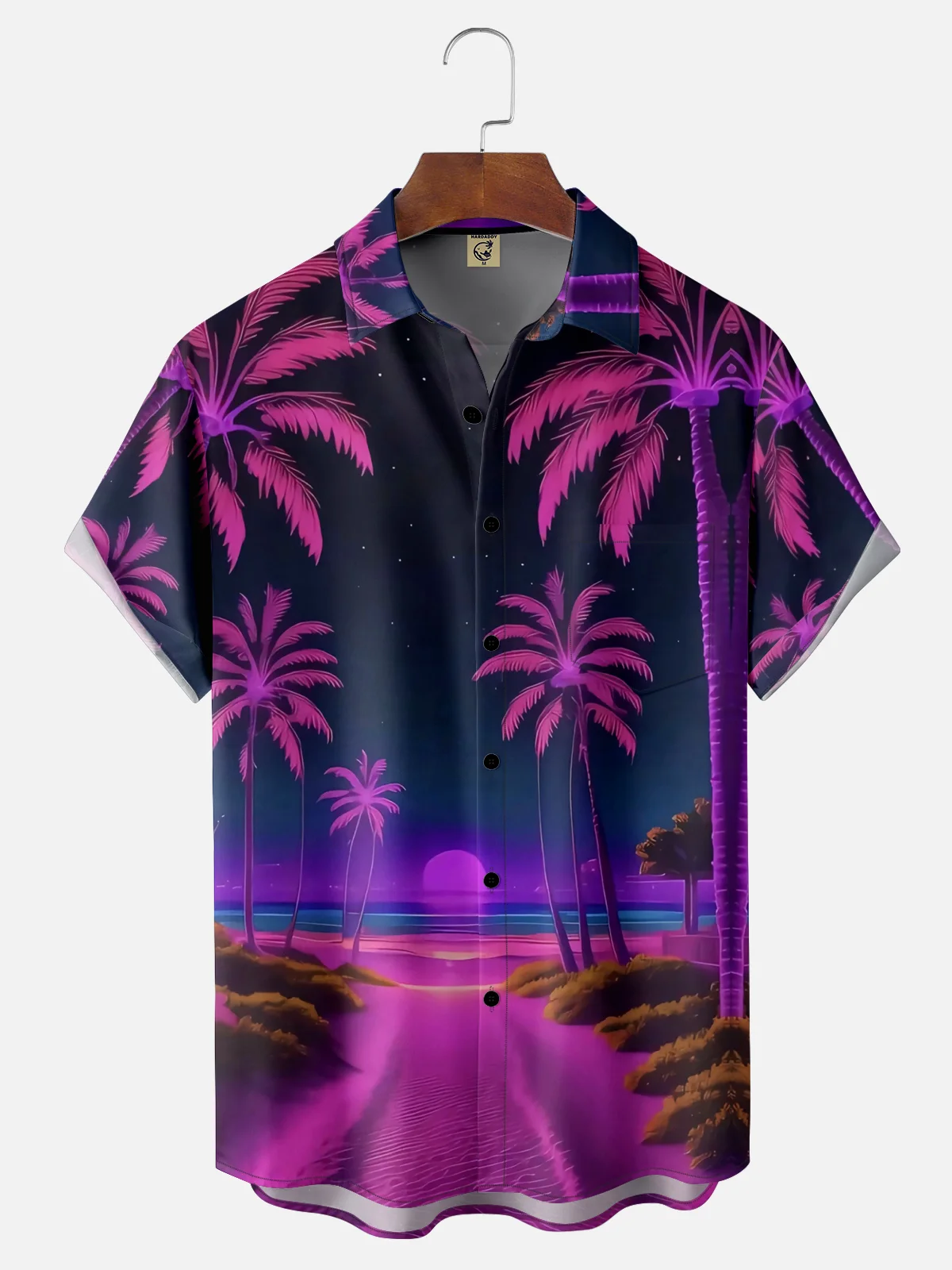 Moisture Wicking Coconut Tree Chest Pocket Hawaiian Shirt