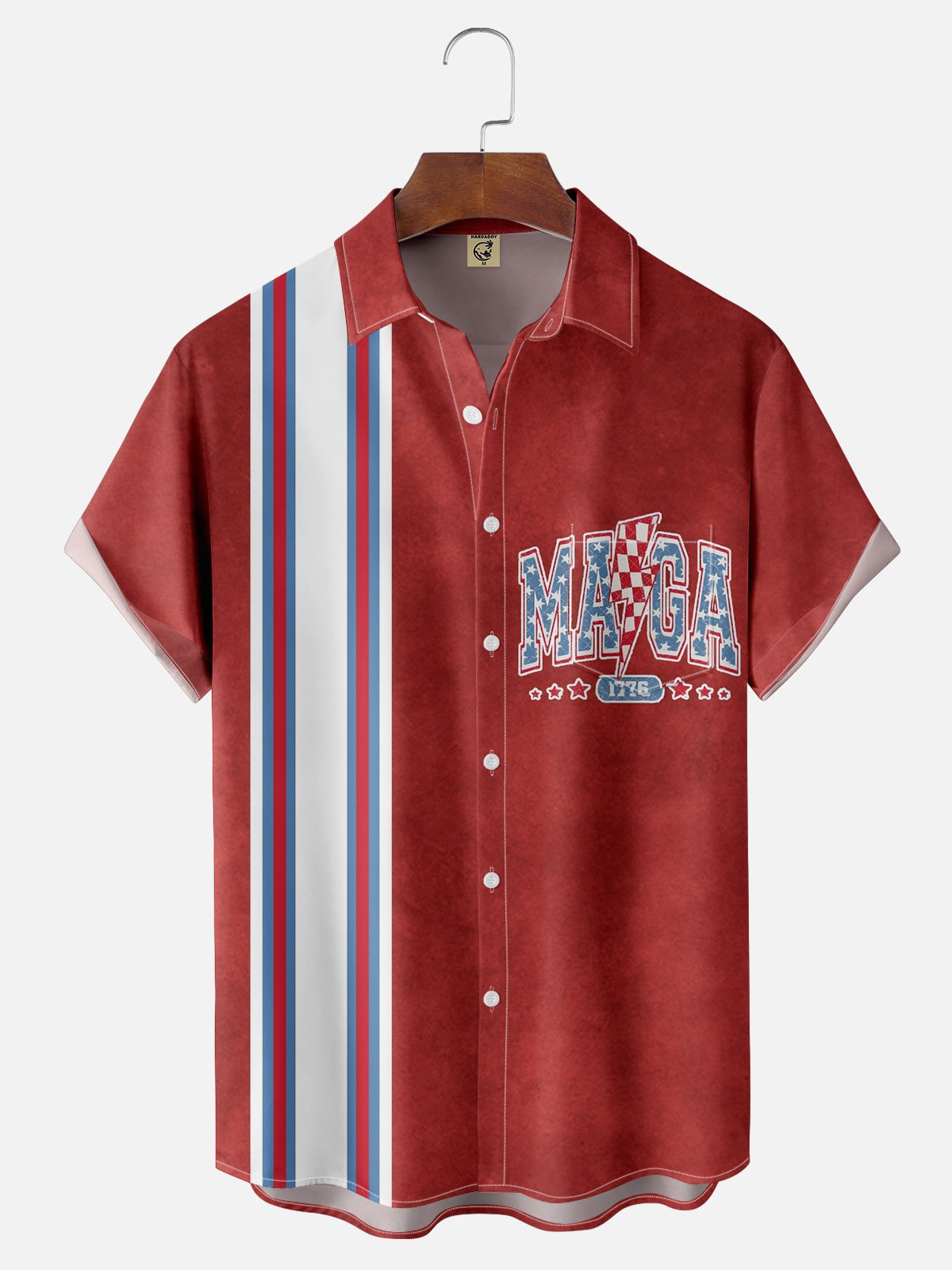 Moisture-wicking Make America Great Again Art Print Chest Pocket  Bowling Shirt