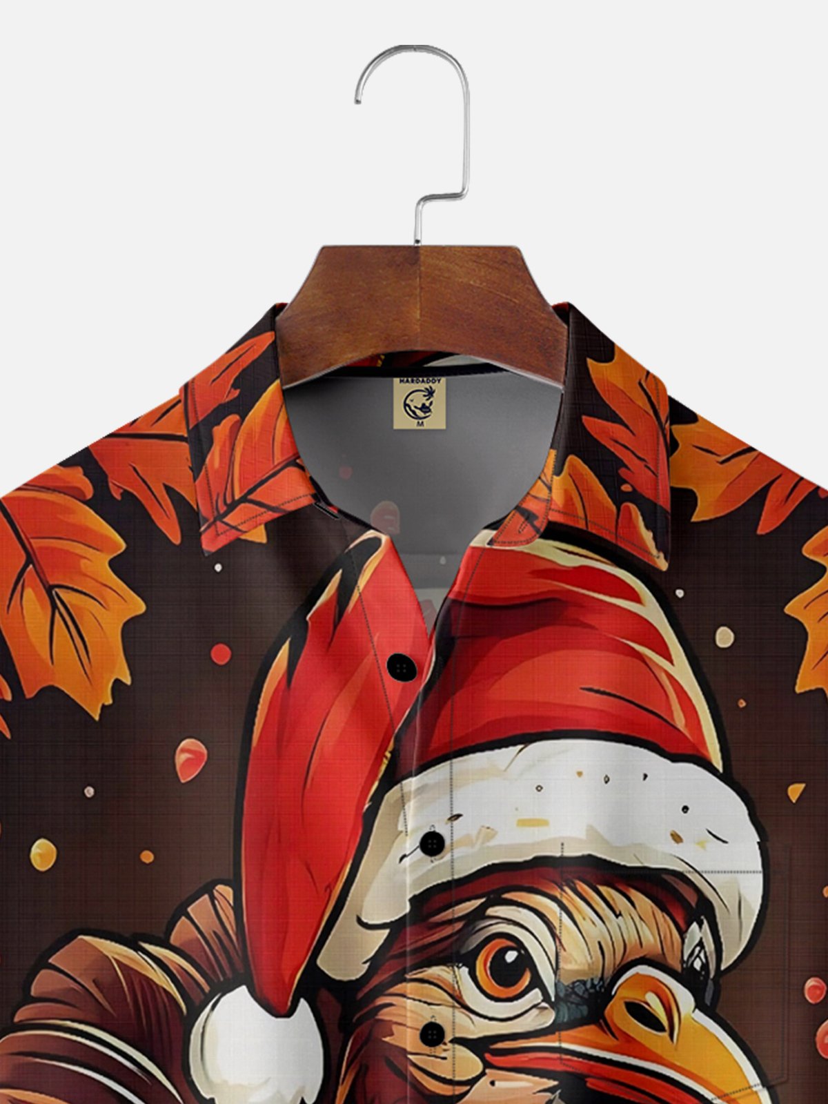 Moisture Wicking Thanksgiving Turkey Chest Pocket Hawaiian Shirt