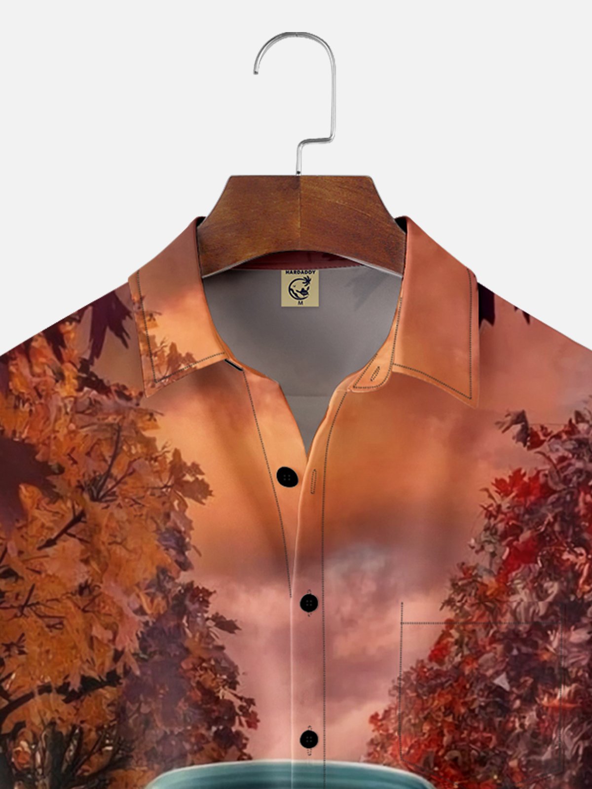 Moisture-wicking Thanksgiving Pumpkin Chest Pocket Hawaiian Shirt