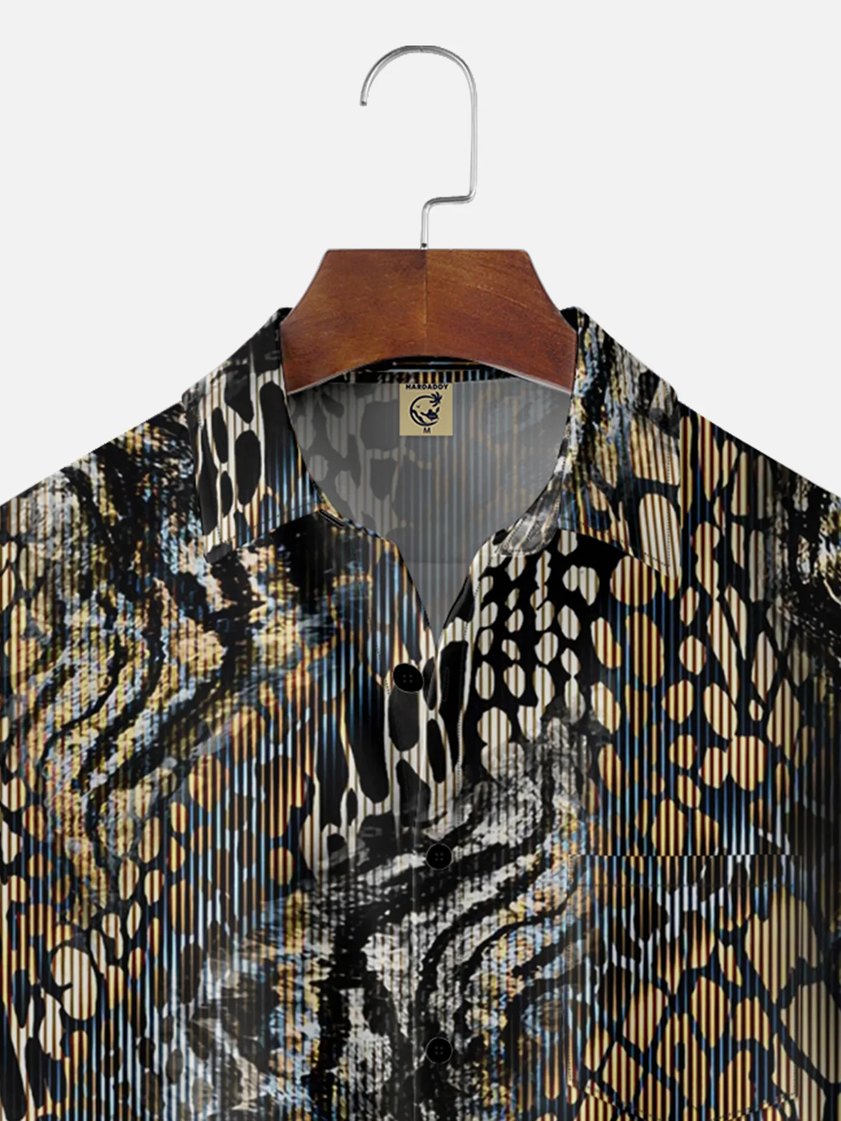 Moisture-wicking Python Abstract Texture Chest Pocket Hawaiian Shirt