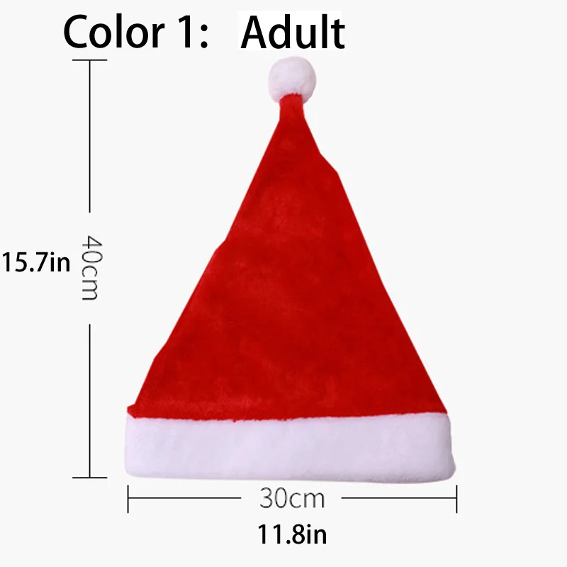 Fluffy Red Santa Hats Set with Plush Brim and Liner for Adults Men Women Kids - Christmas, New Year Party Supplies & Gifts