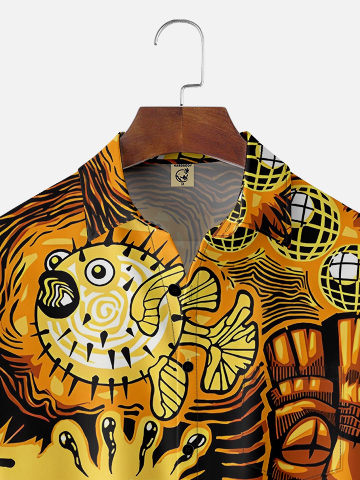 Moisture-wicking Beer Skull Disco Chest Pocket Casual Shirt