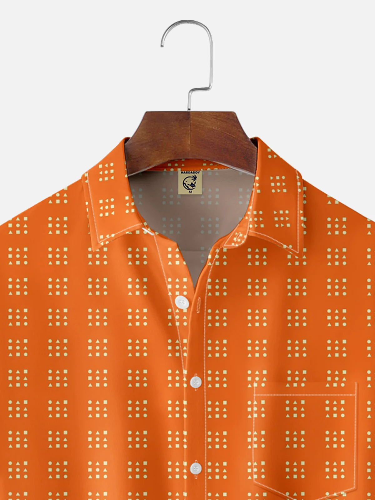 Moisture-wicking Geometry Chest Pocket Hawaiian Shirt