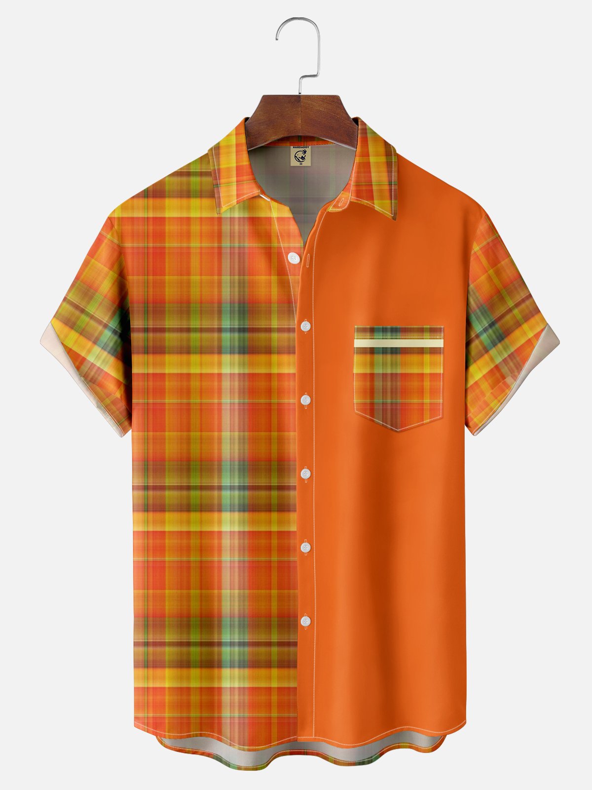 Moisture-wicking Thanksgiving Plaid Chest Pocket Hawaiian Shirt