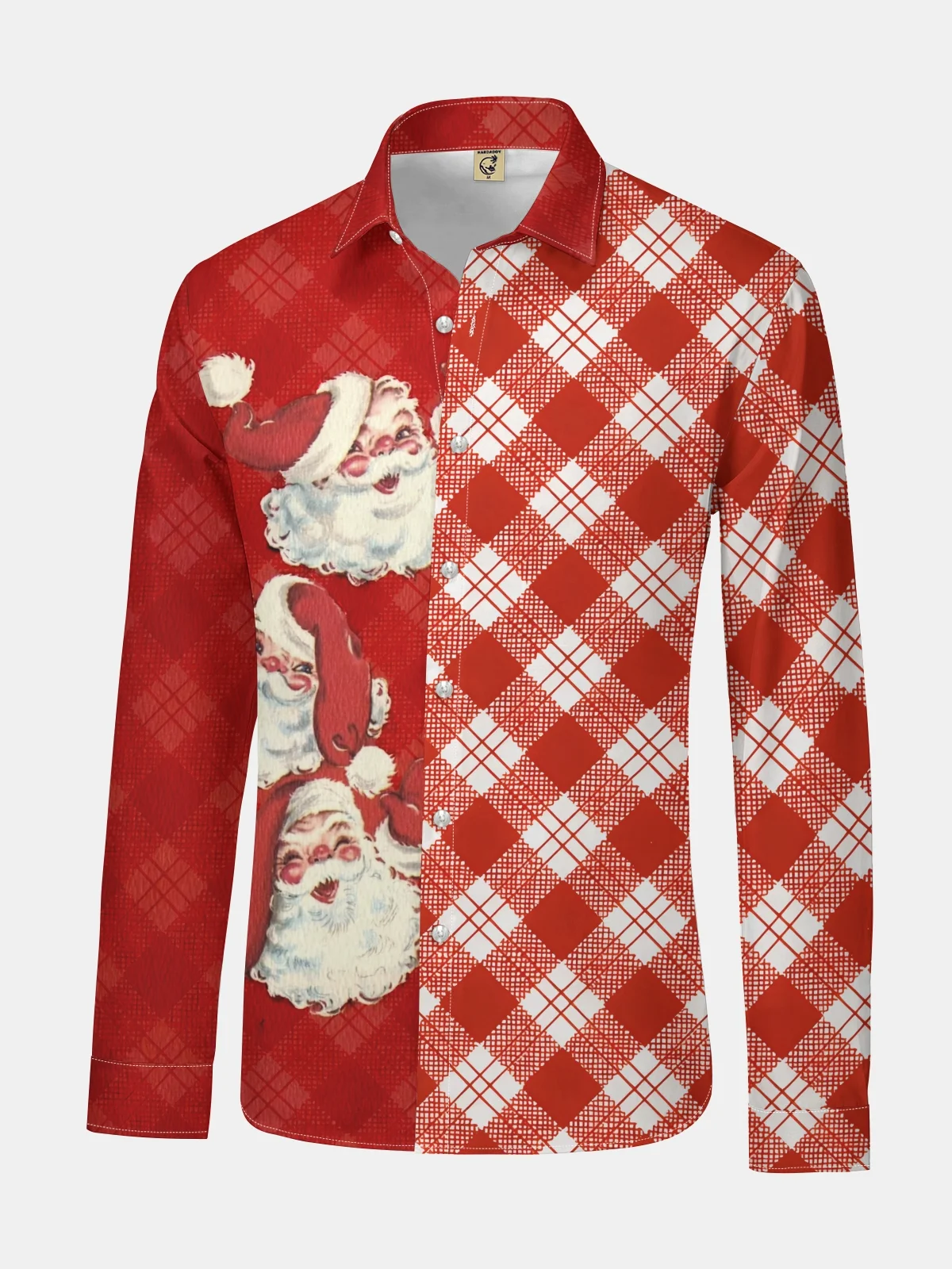 Christmas Santa Claus Regular Fit Long Sleeve Casual Dress Shirt