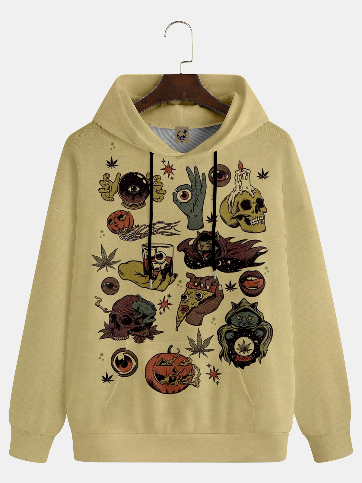 Halloween Retro Ghost Illustration Hoodie Sweatshirt