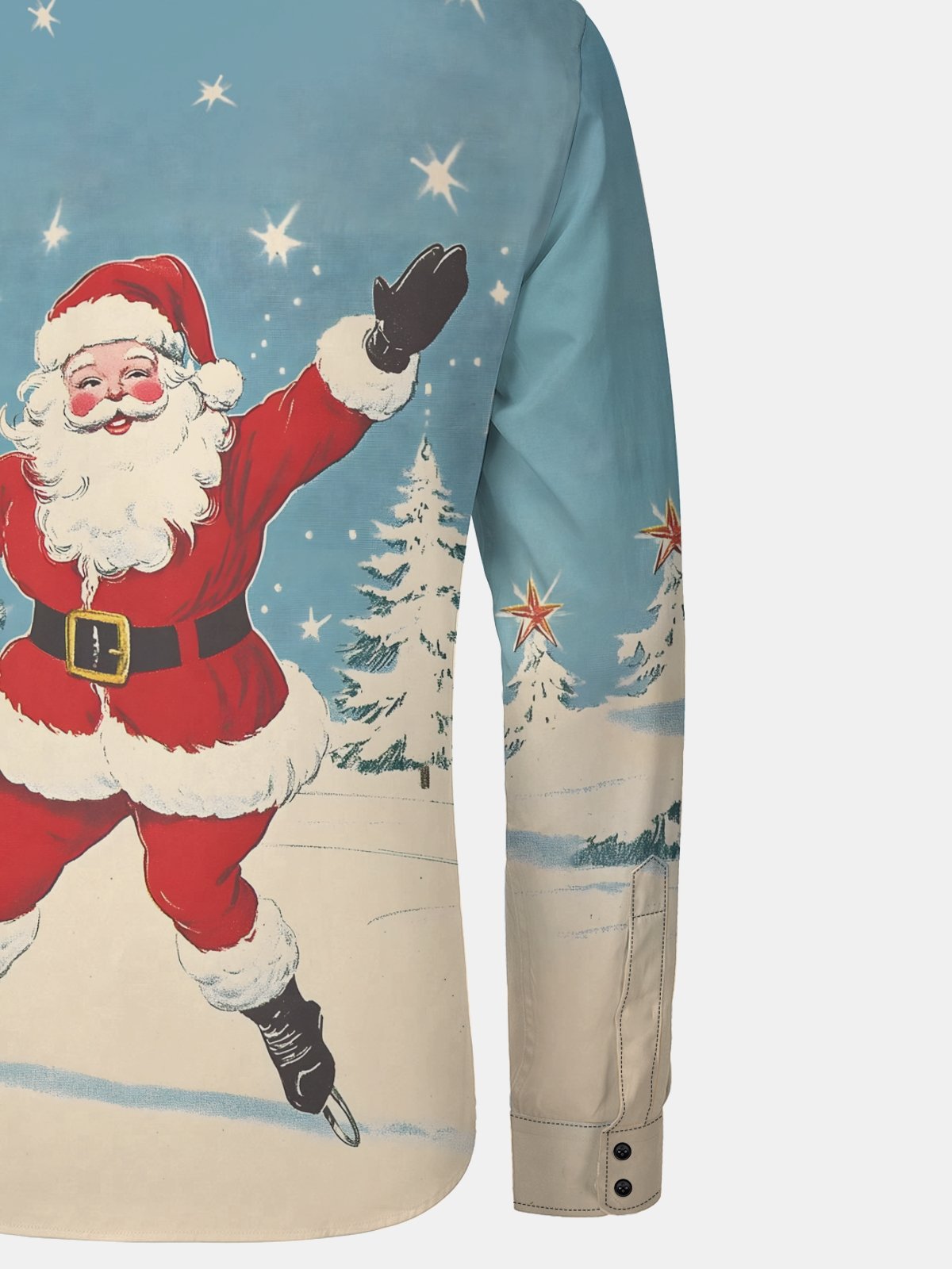 Christmas Santa Long Sleeve Casual Dress Shirt