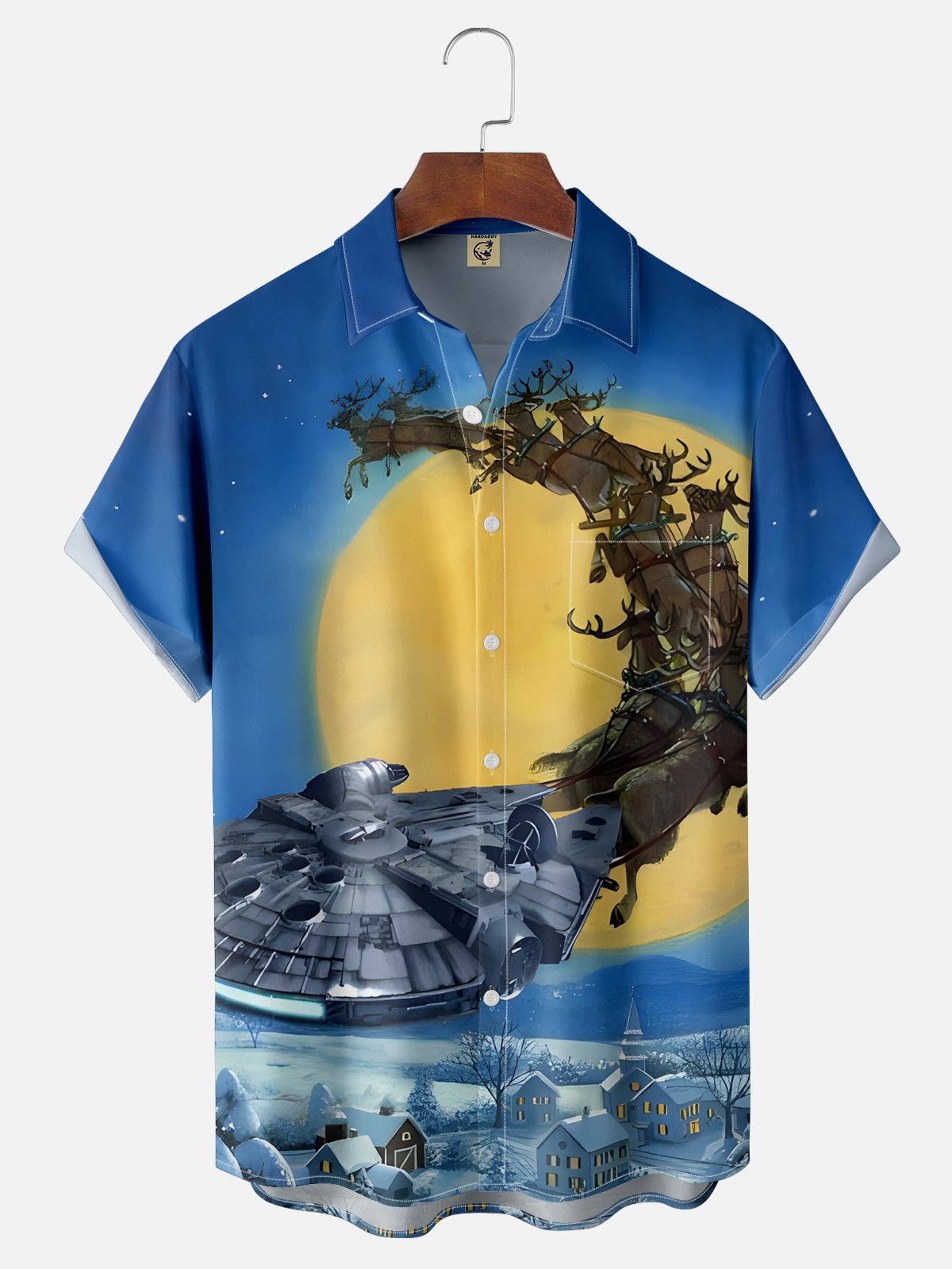 Moisture-wicking Spacecraft Star Wars Chest Pocket Casual Shirt