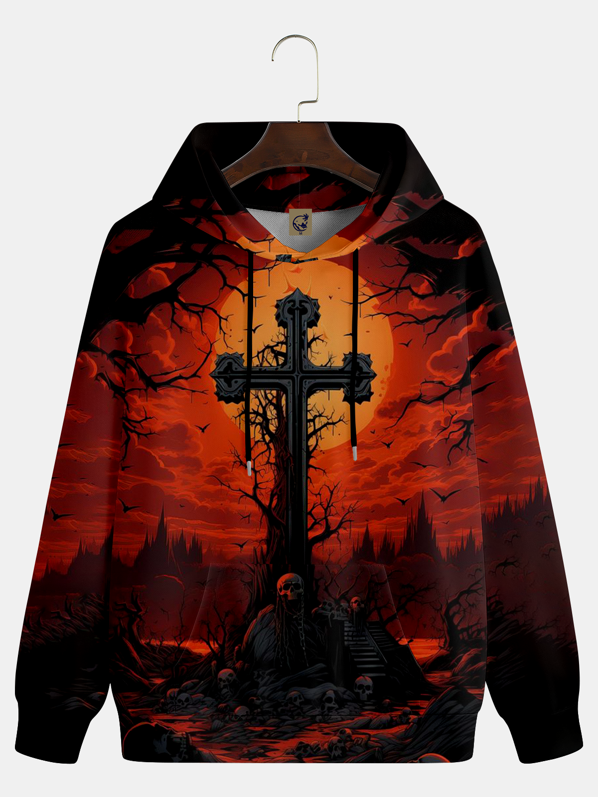 Halloween Dark Graveyard Art Painting Hoodie Sweatshirt