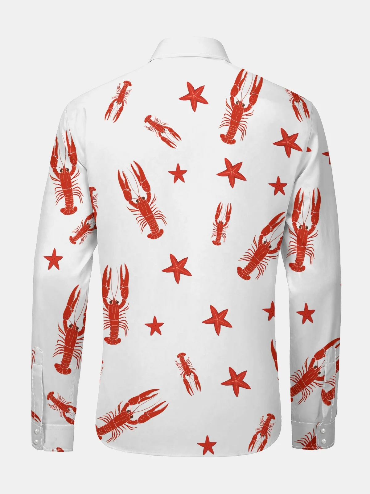 Marine Lobster Long Sleeve Casual Dress Shirt