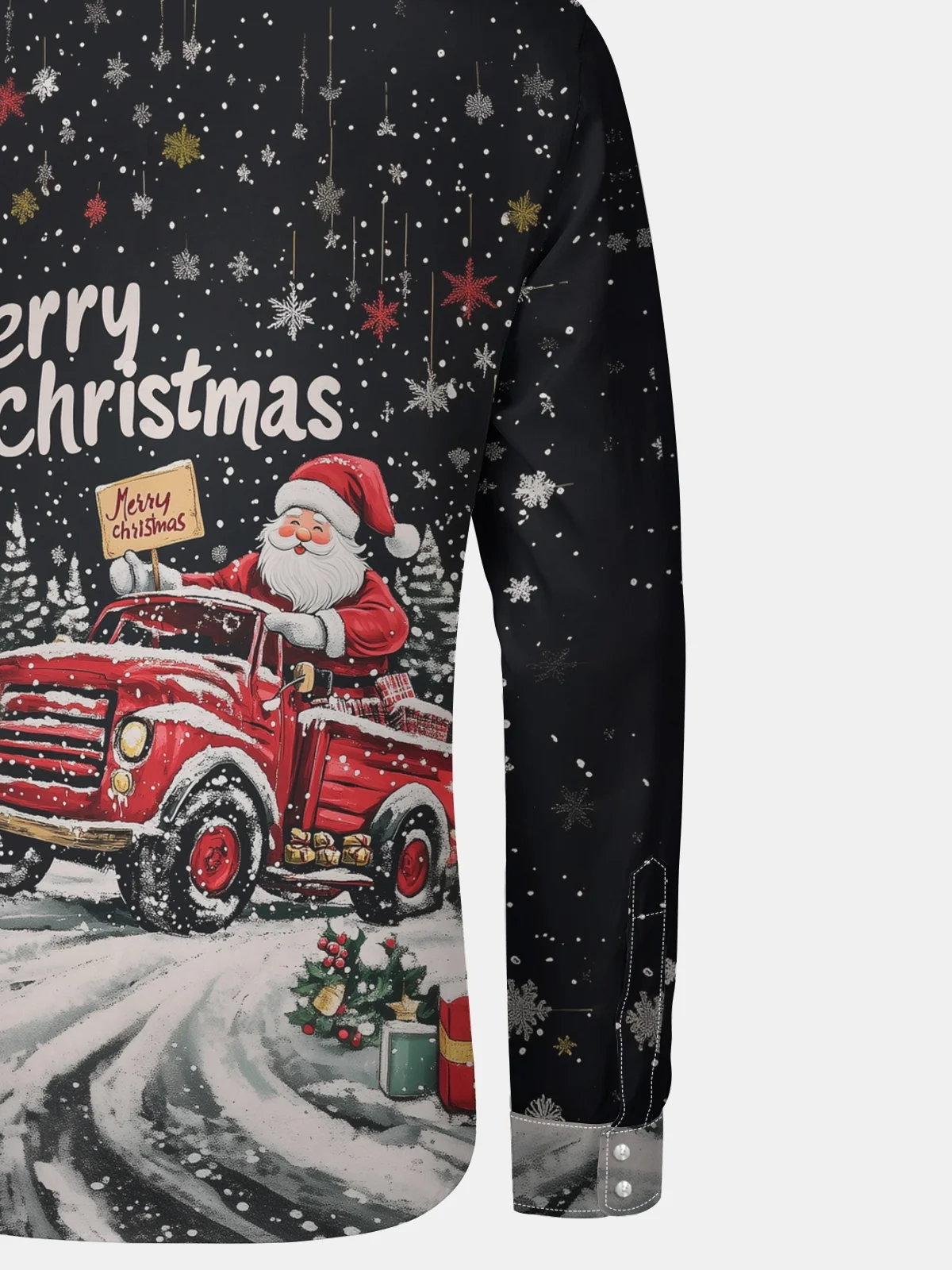 Christmas Santa Claus Long Sleeve Casual Dress Shirt