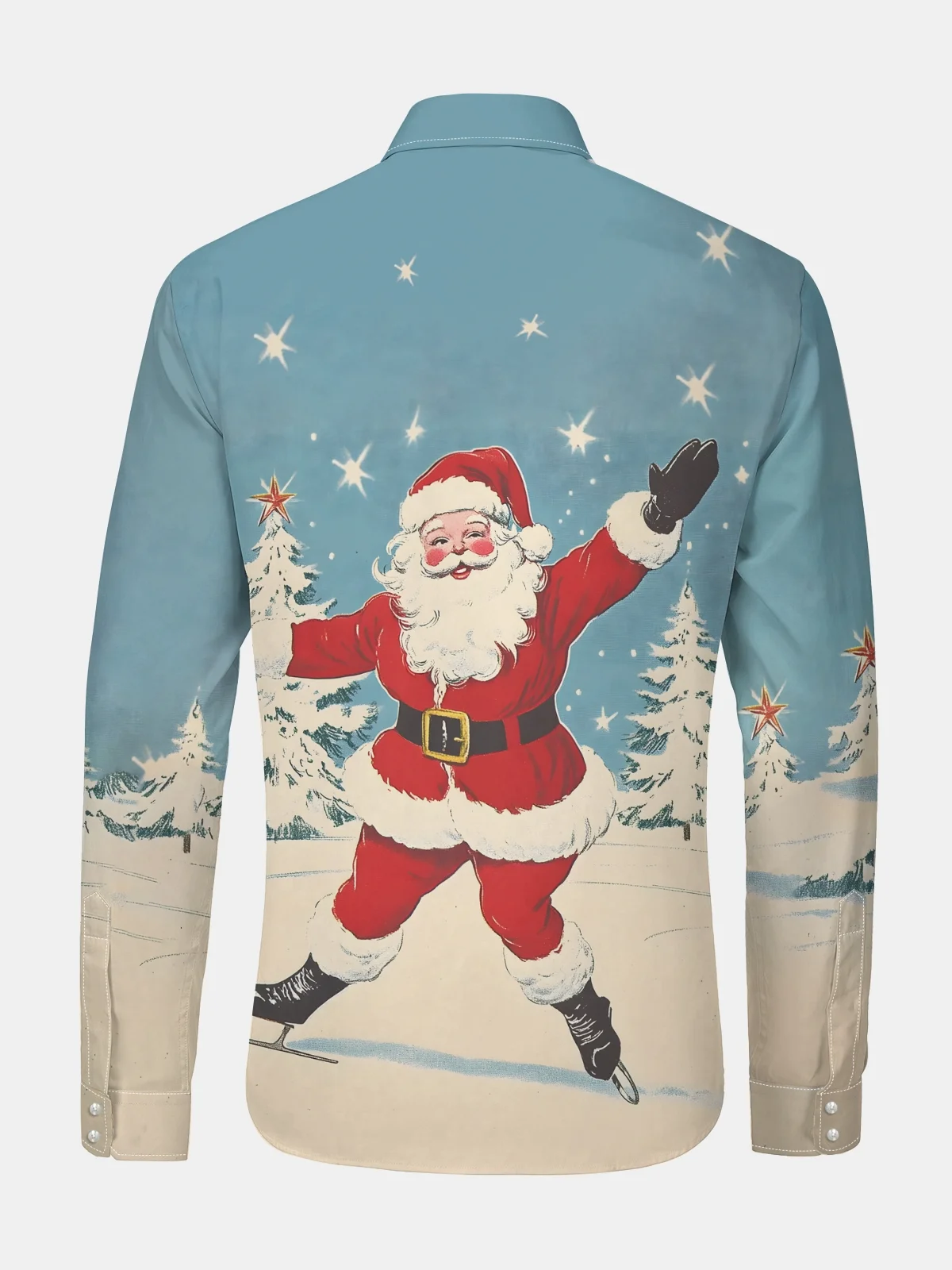 Christmas Santa Long Sleeve Casual Dress Shirt