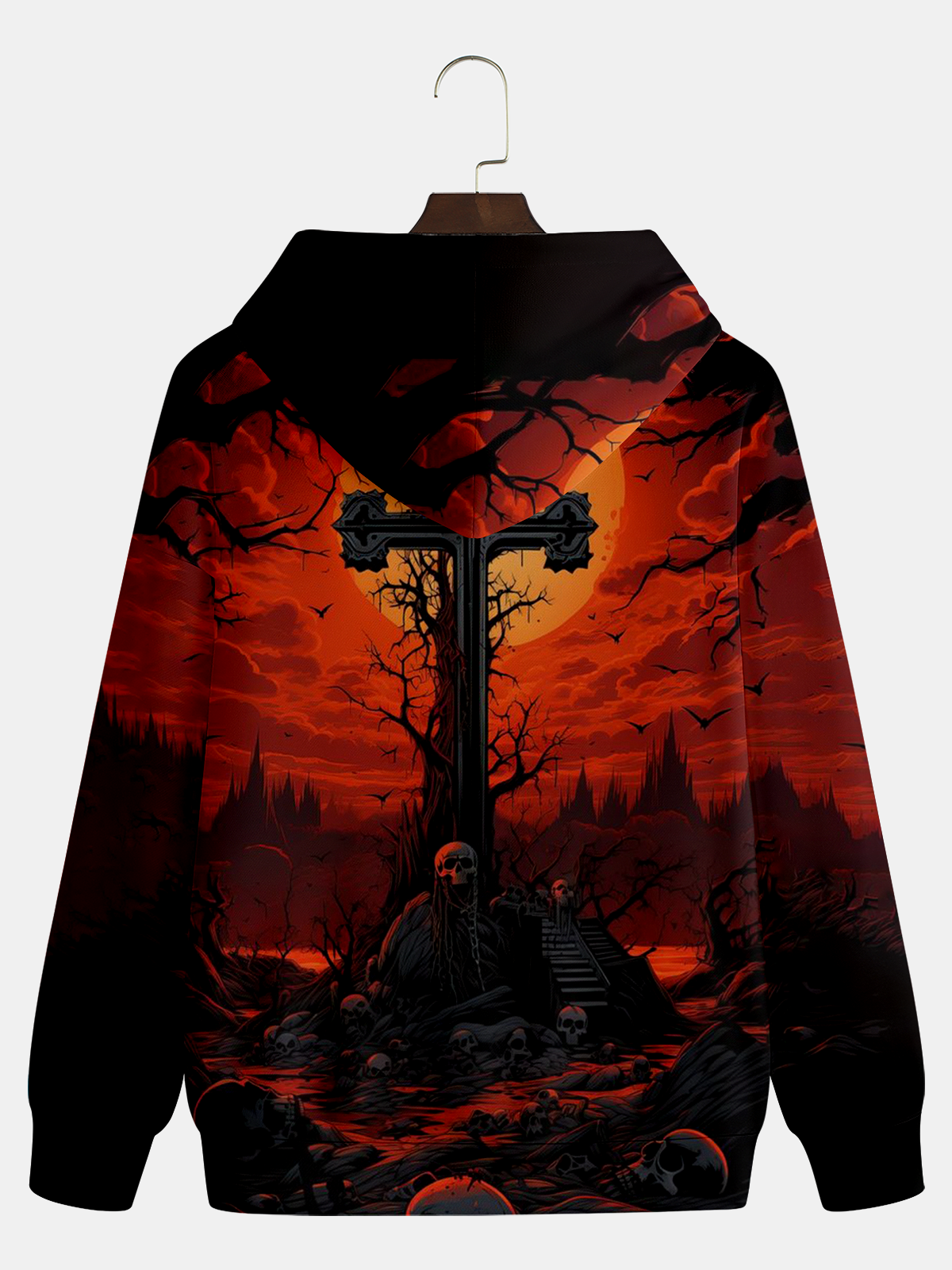 Halloween Dark Graveyard Art Painting Hoodie Sweatshirt