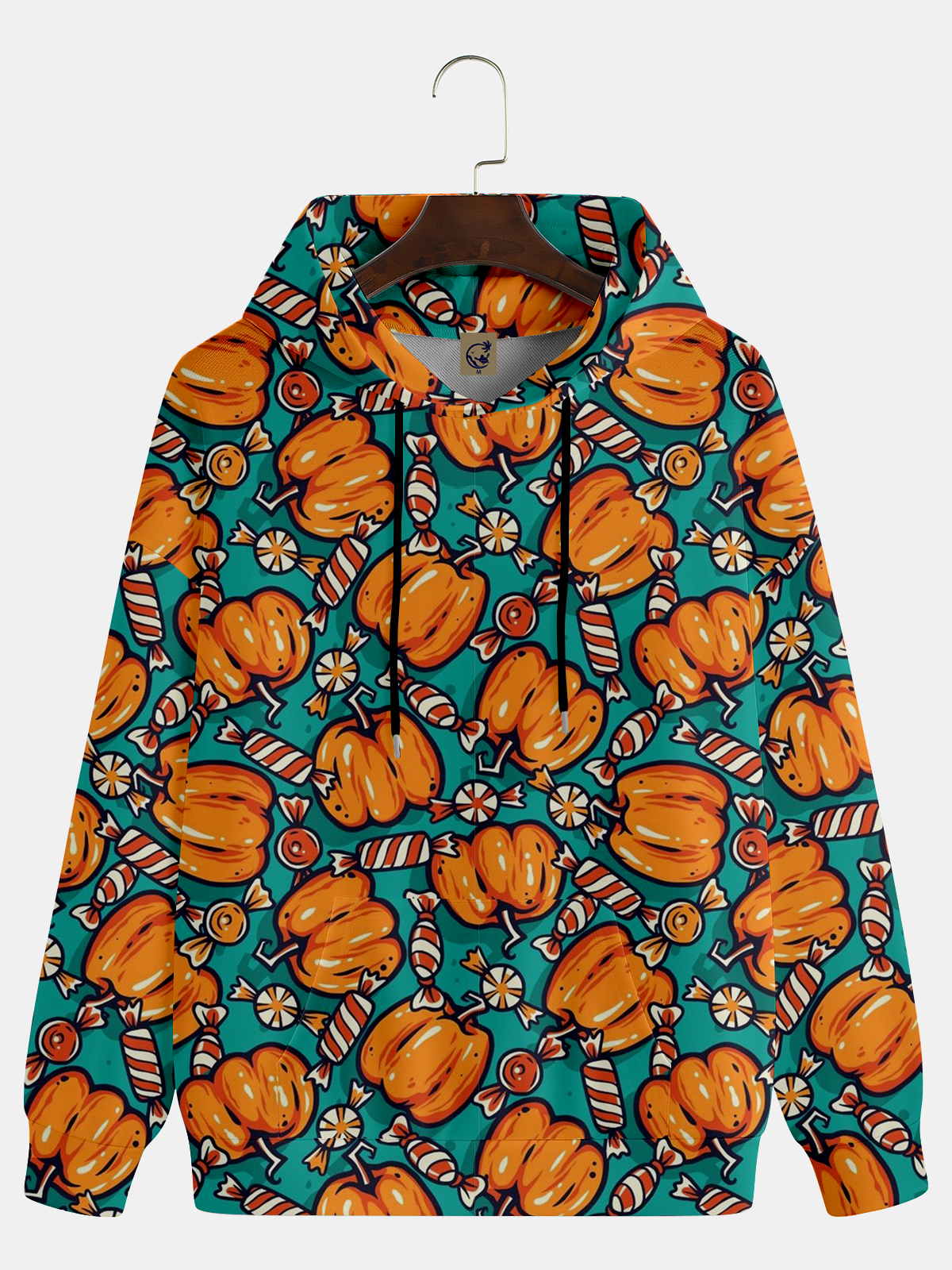 Happy Halloween Pumpkin Candy Print Hoodie Sweatshirt