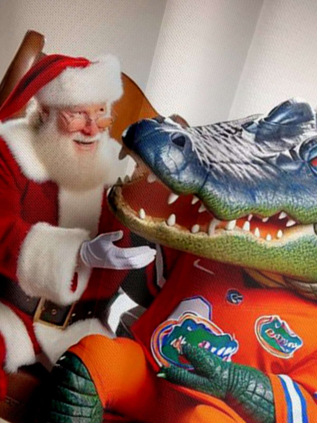 Alligator and Santa Claus Christmas Hoodie Sweatshirt