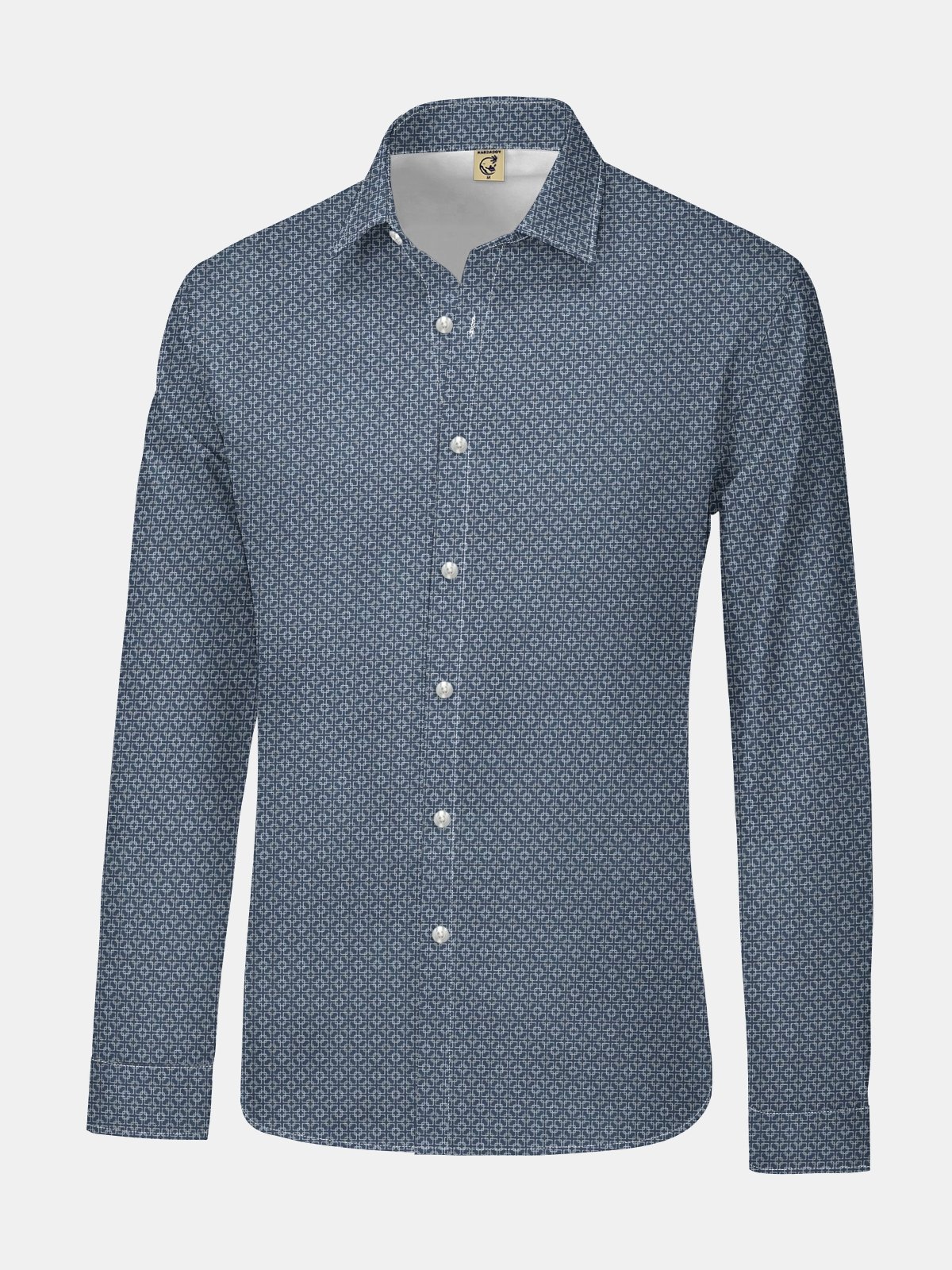 Geometric Regular Fit Long Sleeve Casual Dress Shirt