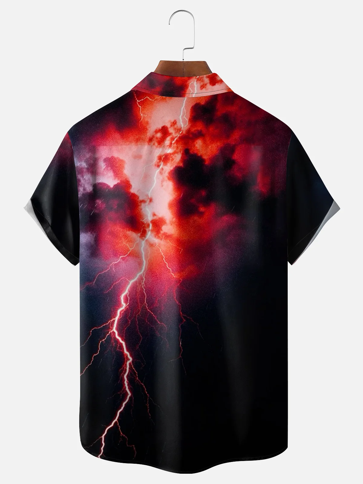 Moisture-wicking Dreamy Abstract Lightning Chest Pocket Bowling Shirt