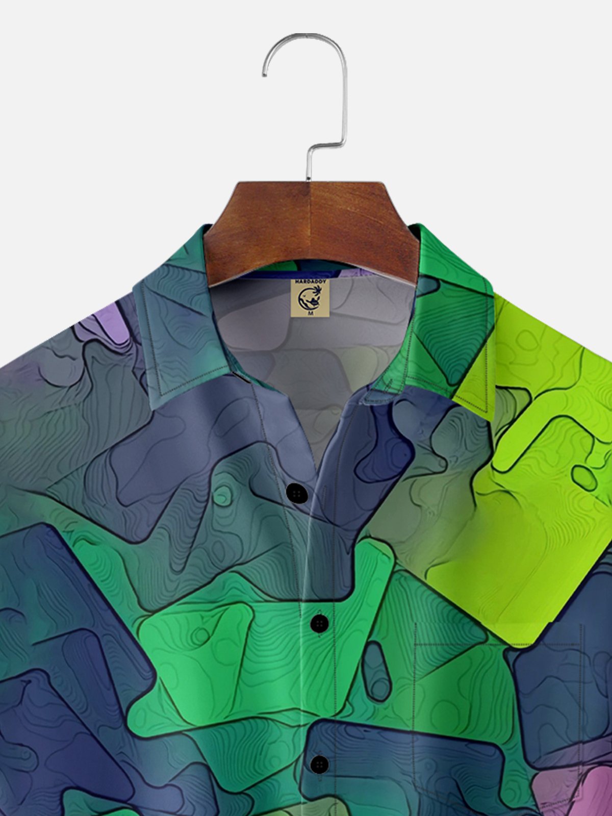 Moisture-wicking Jigsaw Puzzle Abstract Art Painting Chest Pocket Hawaiian Shirt