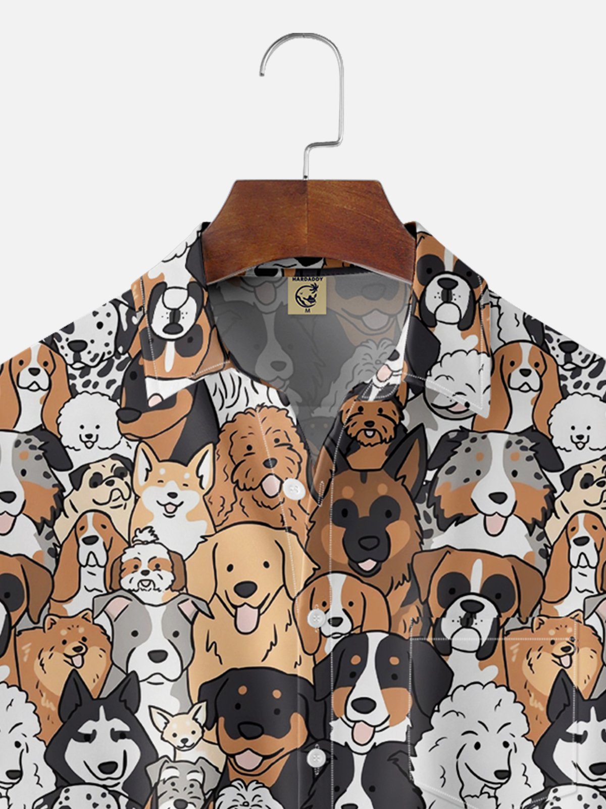 Moisture Wicking Funny Dog Chest Pocket Hawaiian Shirt