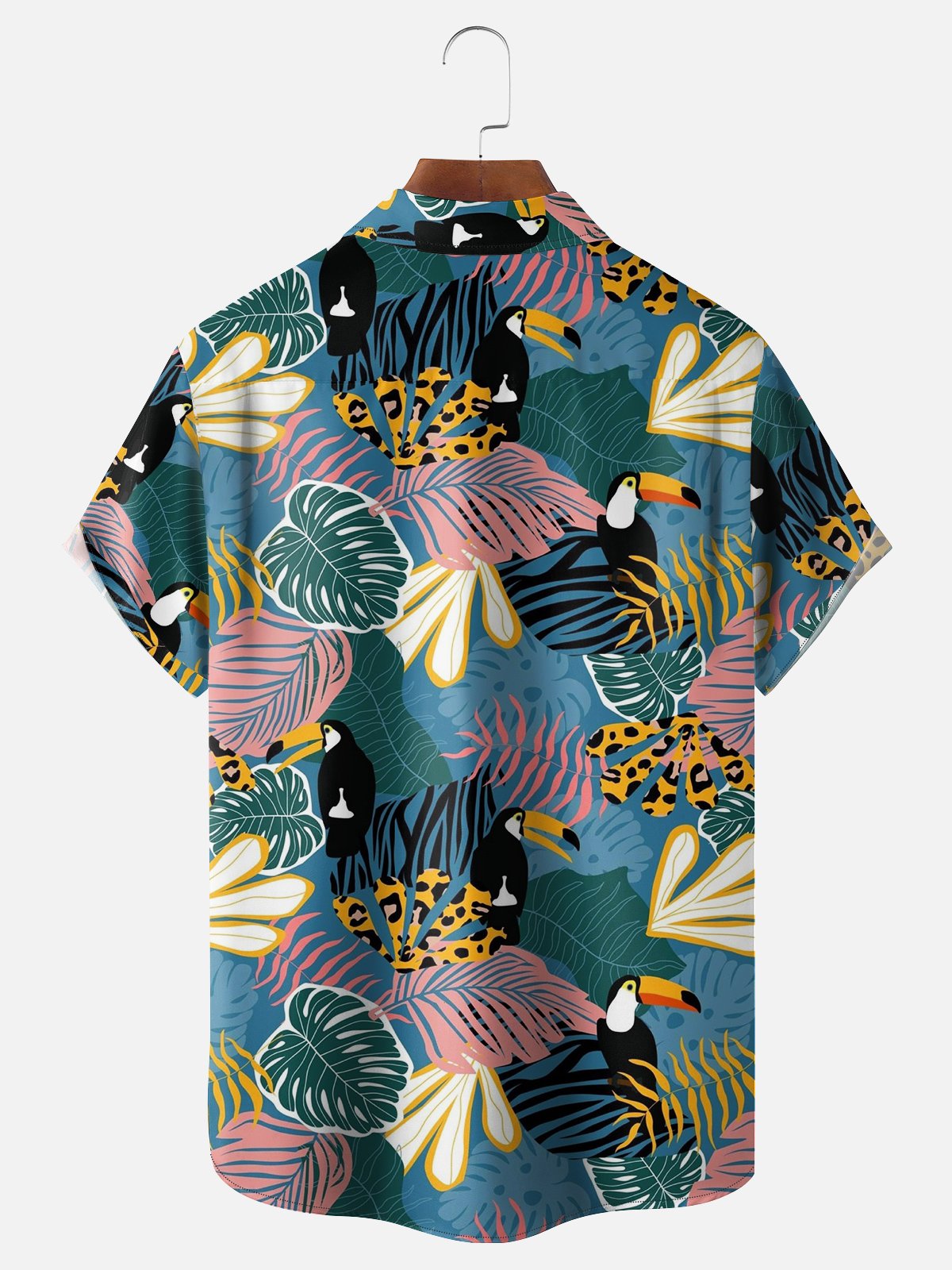 Moisture-wicking Toucan Chest Pocket Hawaiian Shirt