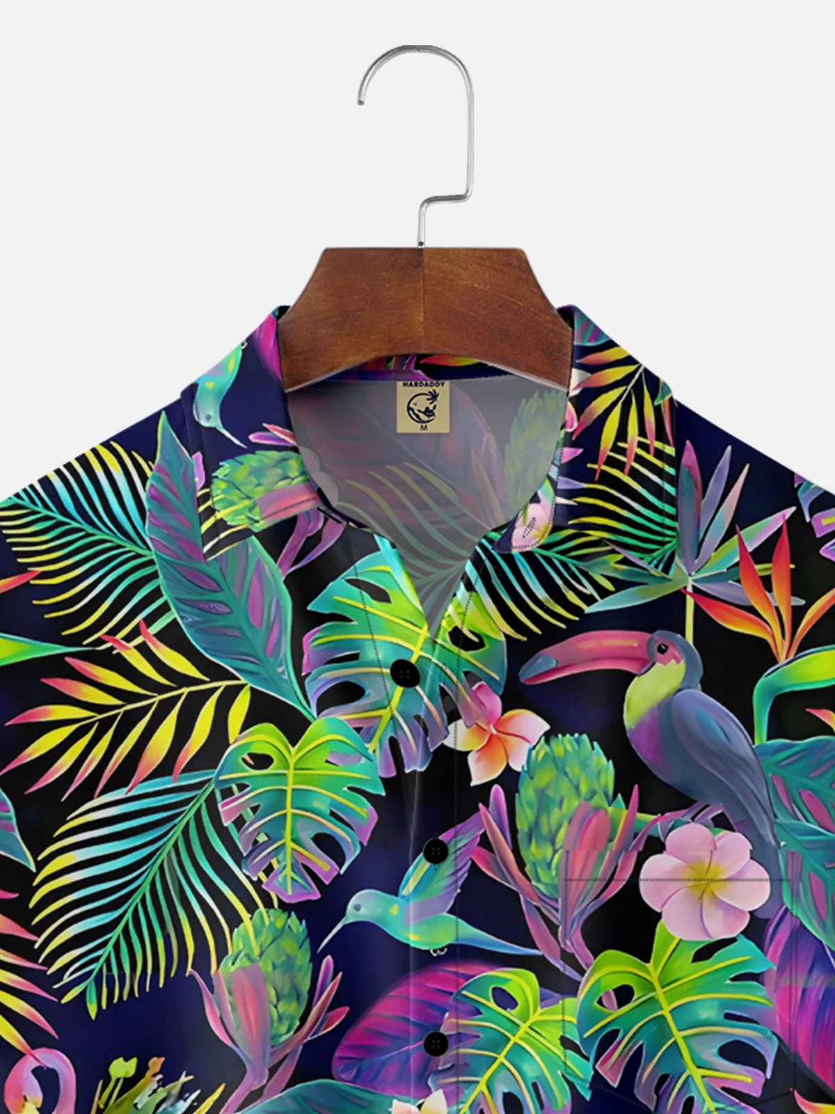 Moisture-wicking Flamingo Chest Pocket Hawaiian Shirt