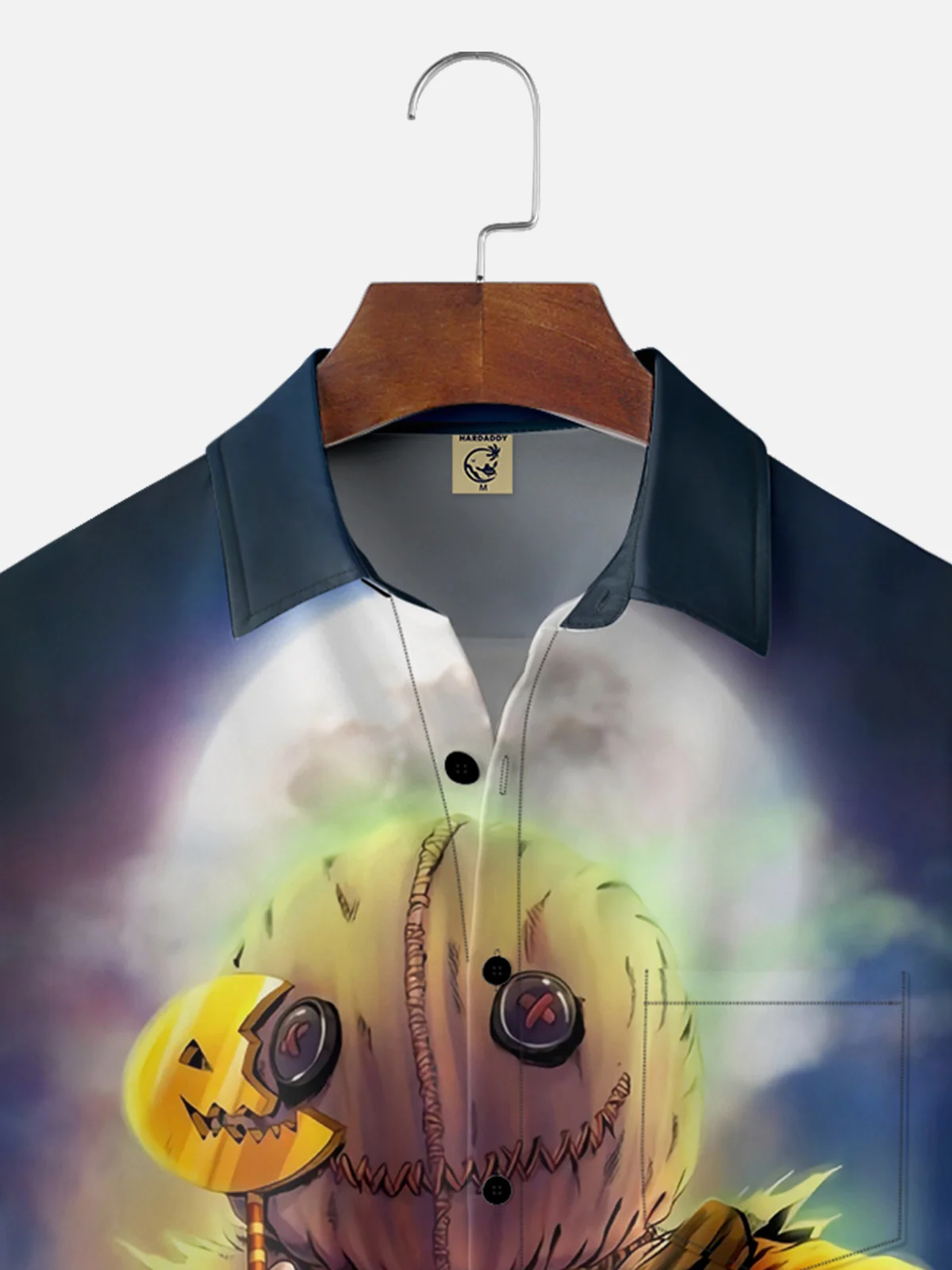 Moisture-wicking Halloween Ghost Chest Pocket Casual Shirt