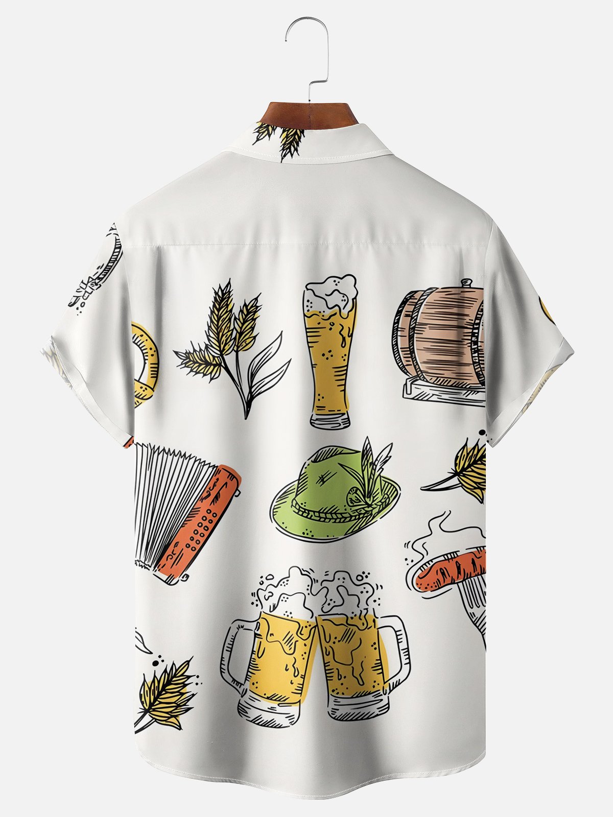 Moisture-wicking Oktoberfest Einstein's Beer Chest Pocket Bowling Shirt