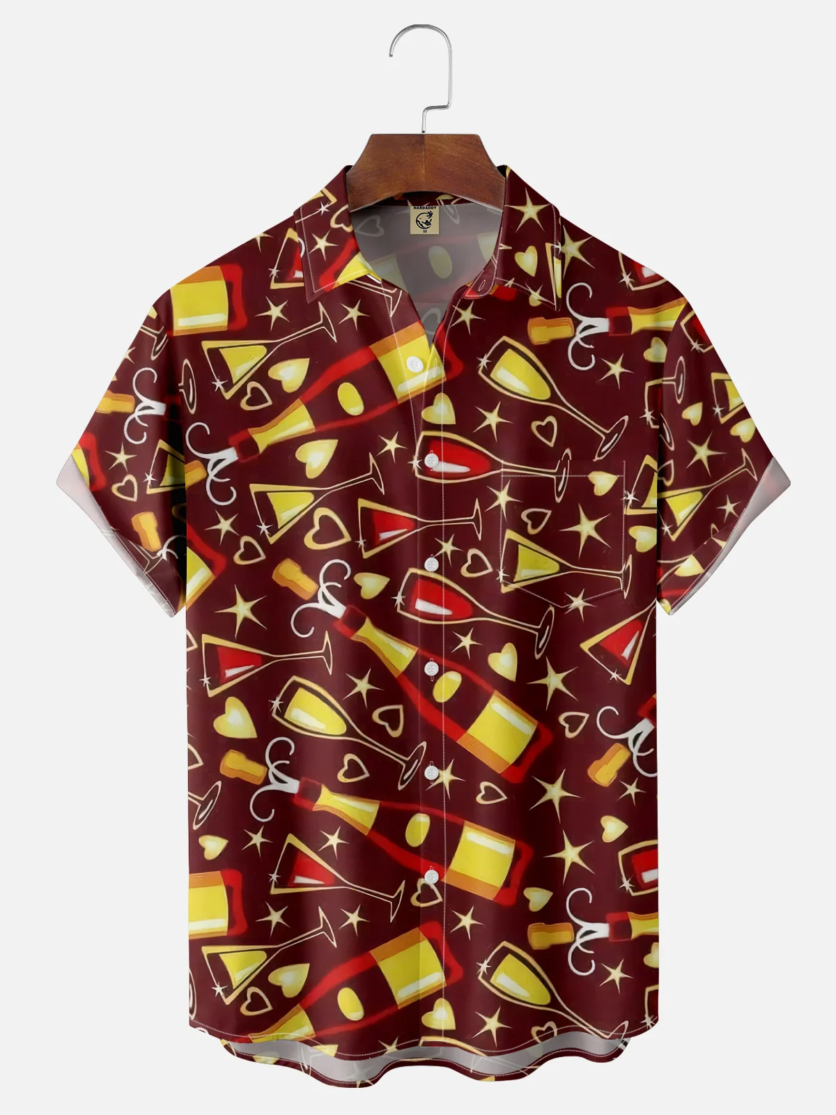 Moisture Wicking Christmas Christma Chest Pocket Hawaiian Shirt