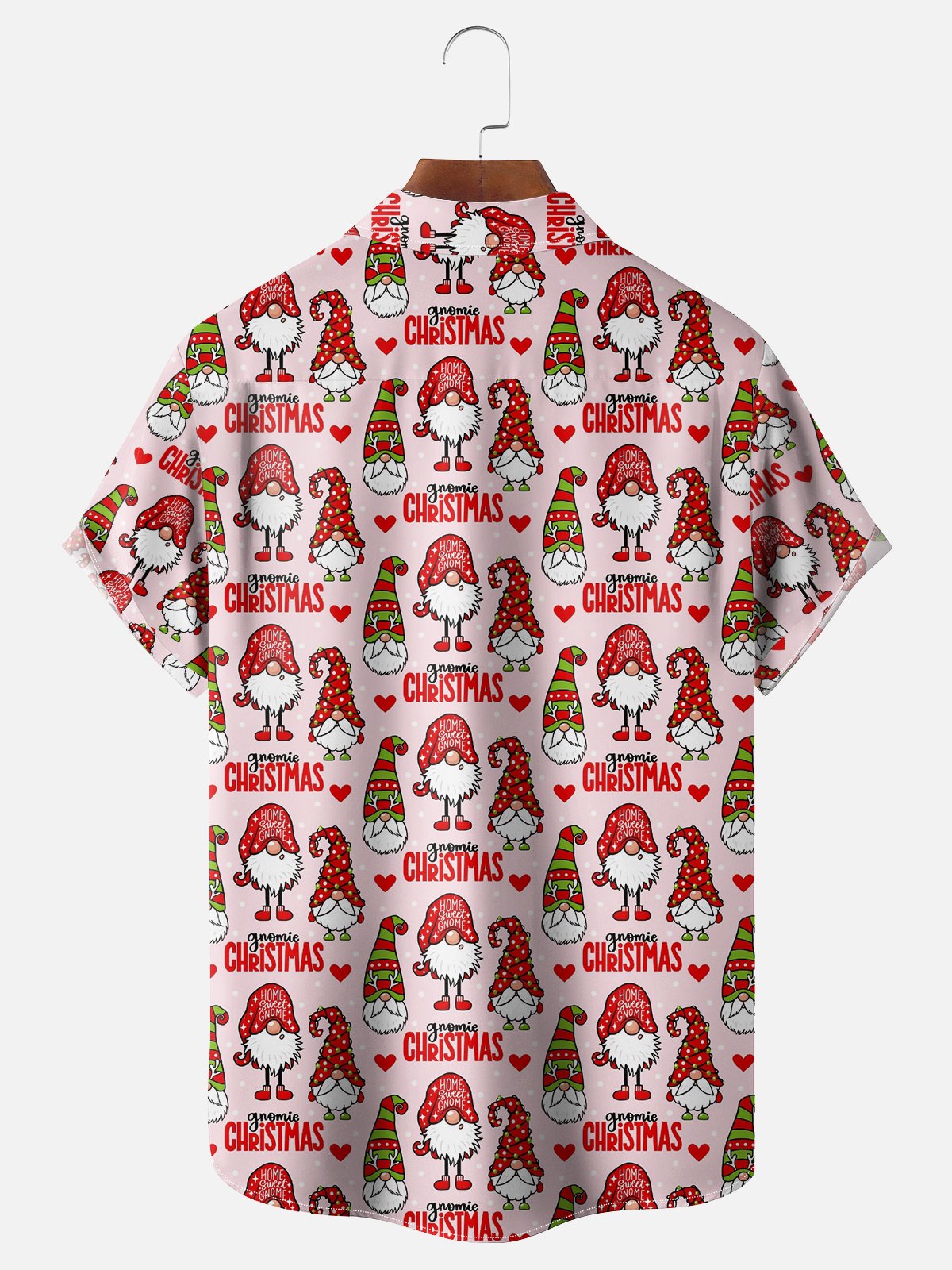 Moisture Wicking Christmas Gnome Chest Pocket Hawaiian Shirt