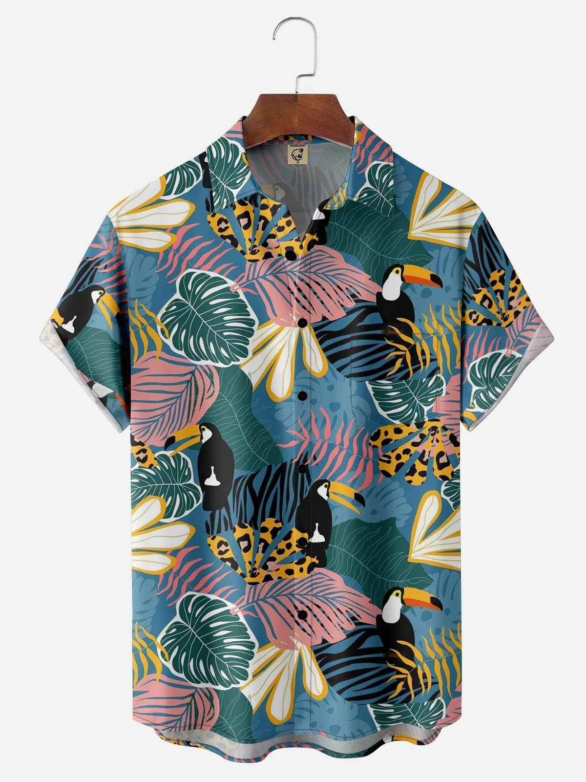 Moisture-wicking Toucan Chest Pocket Hawaiian Shirt