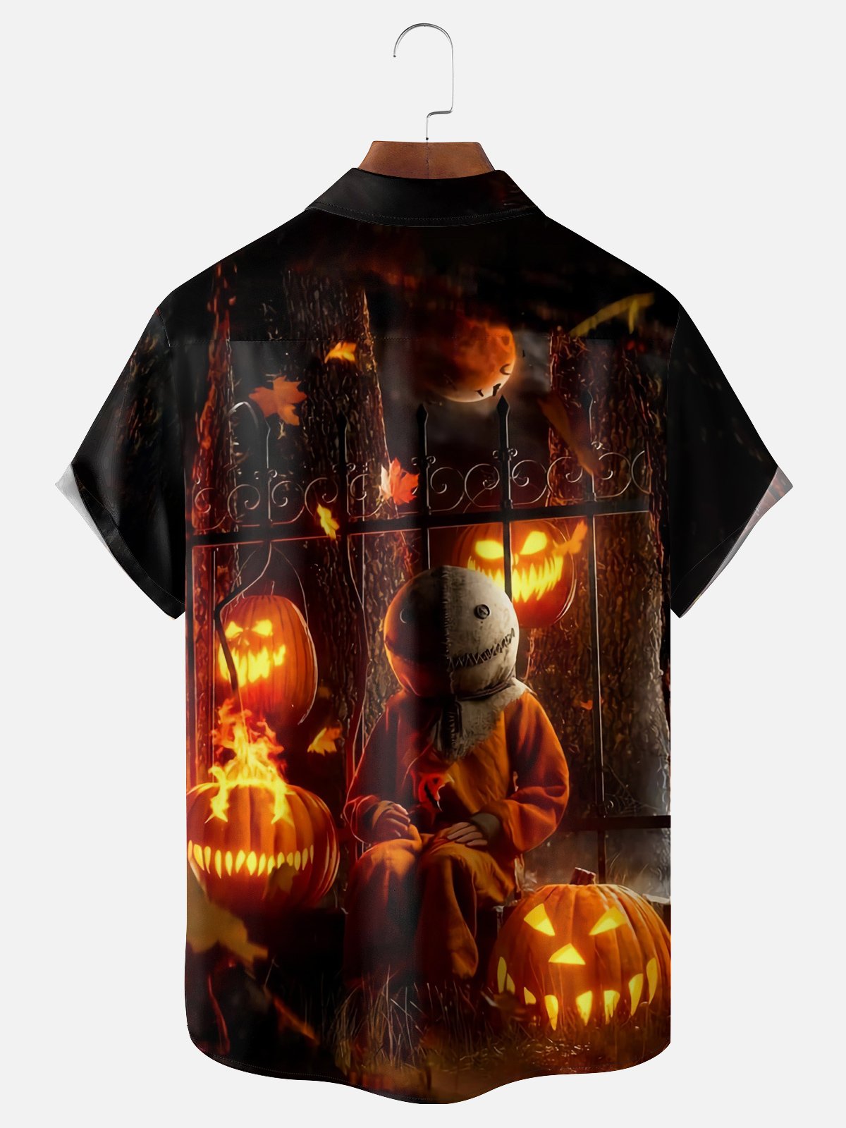 Moisture-wicking Halloween Ghost Chest Pocket Casual Shirt