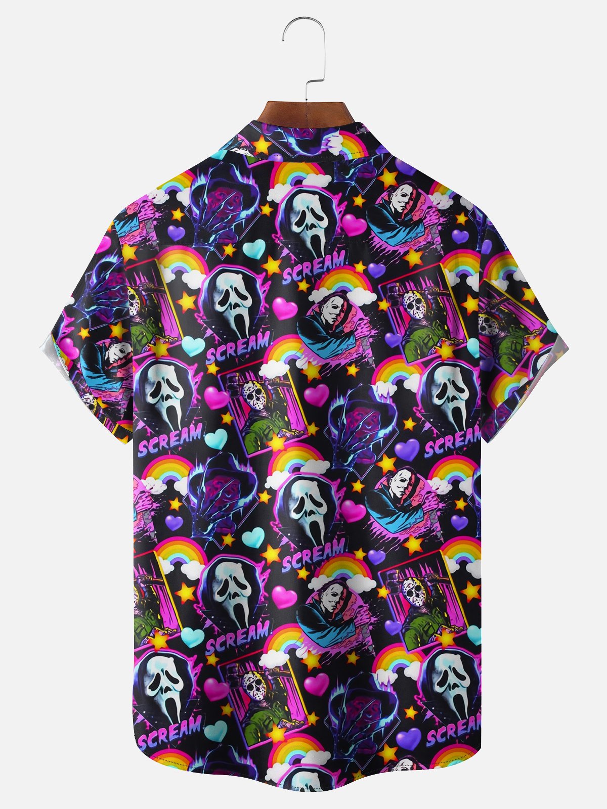 Moisture-wicking Halloween Ghost Chest Pocket Casual Shirt