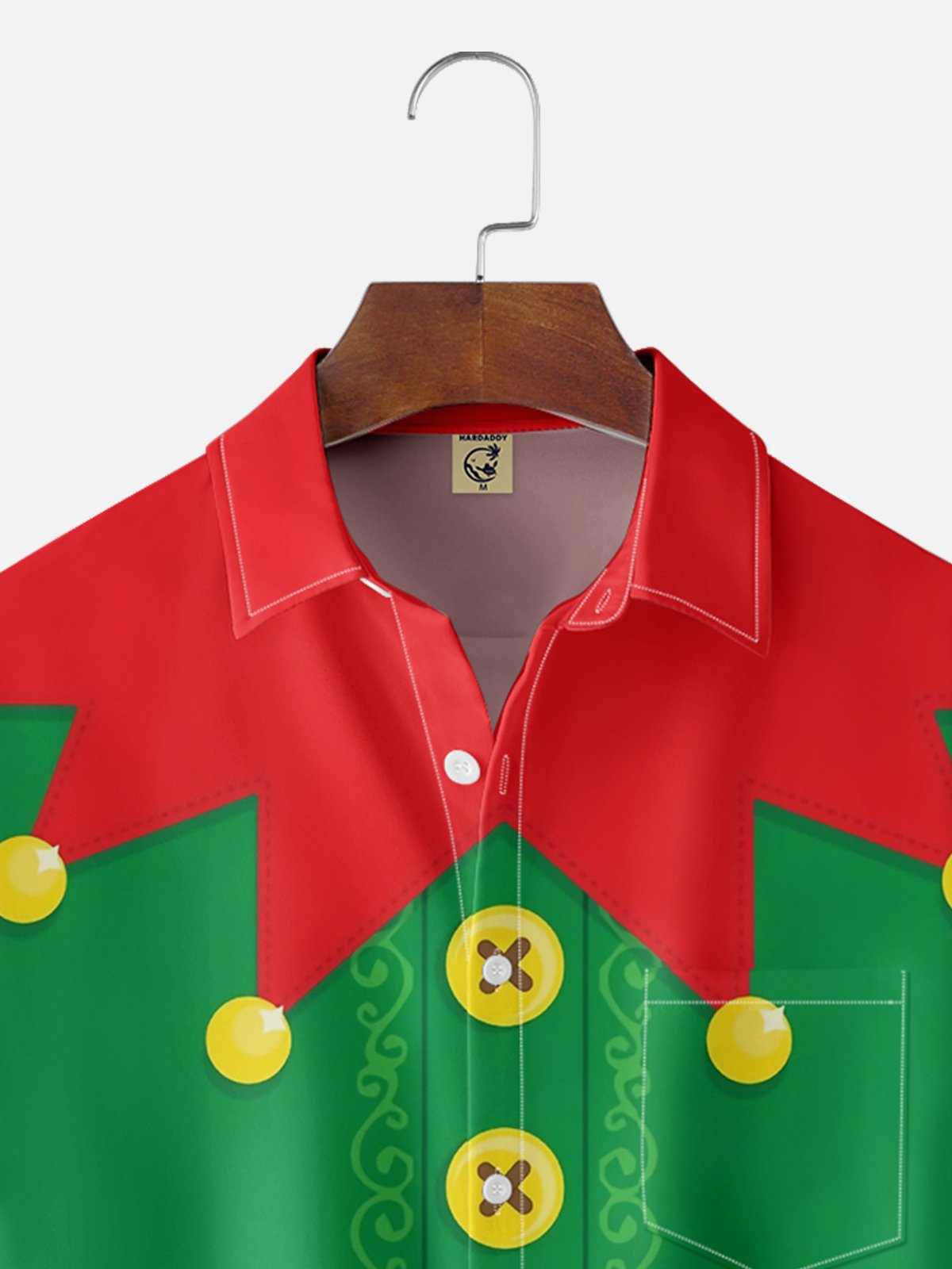 Christmas Elf Chest Pocket Short Sleeve Shirt