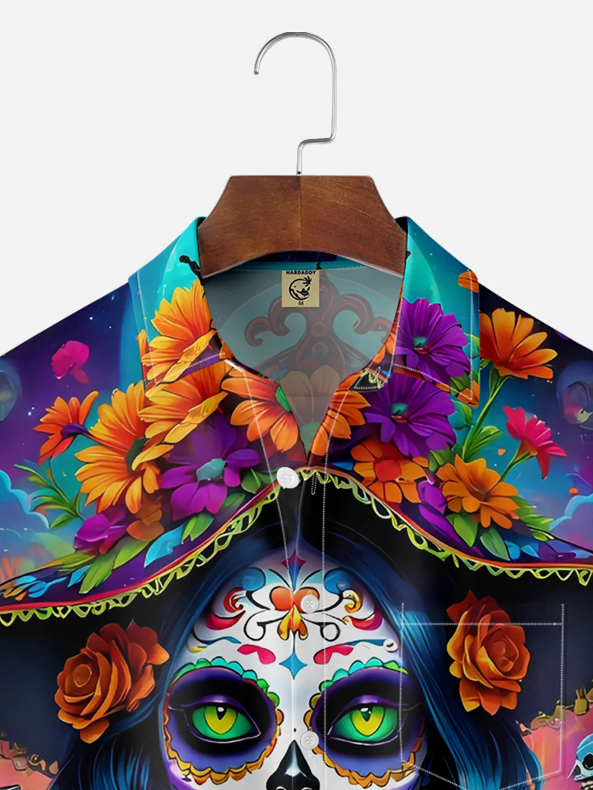 Moisture-wicking Day of the Dead Chest Pocket Casual Shirt